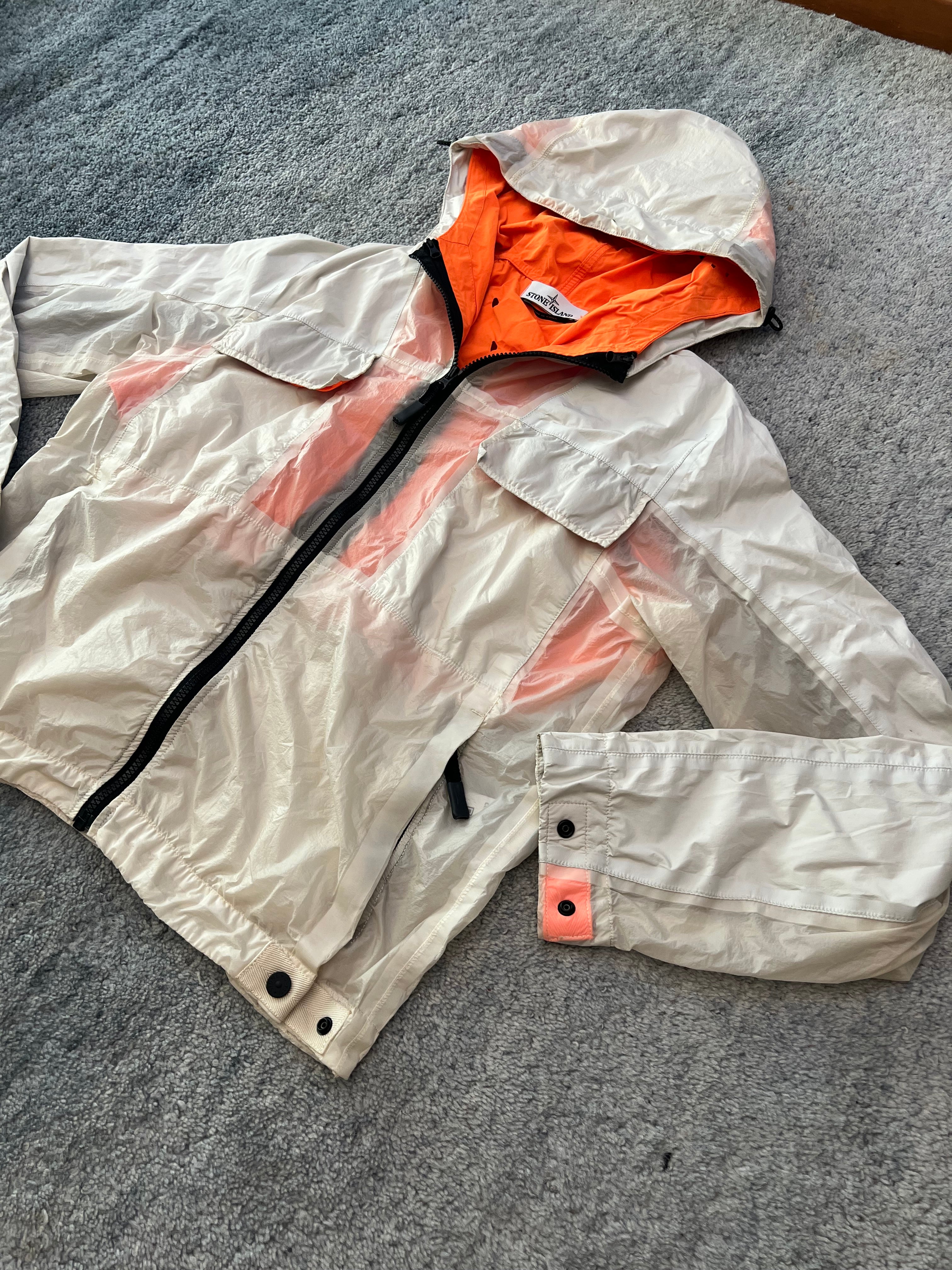 Stone Island Marina Reflective Spellout Mesh Dual Layer Jacket