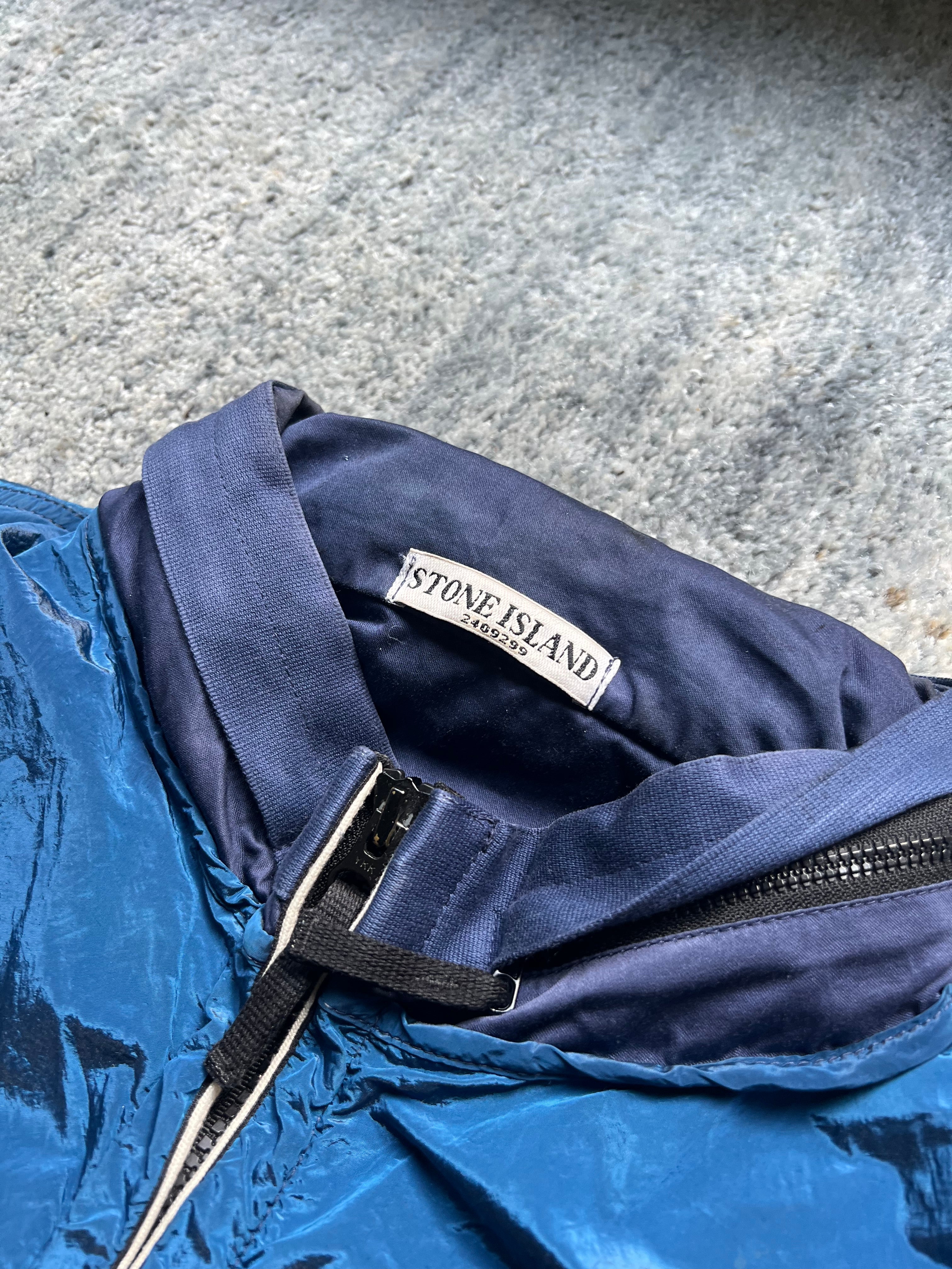 Stone Island 2011 Blue Nylon Metal Bomber Jacket