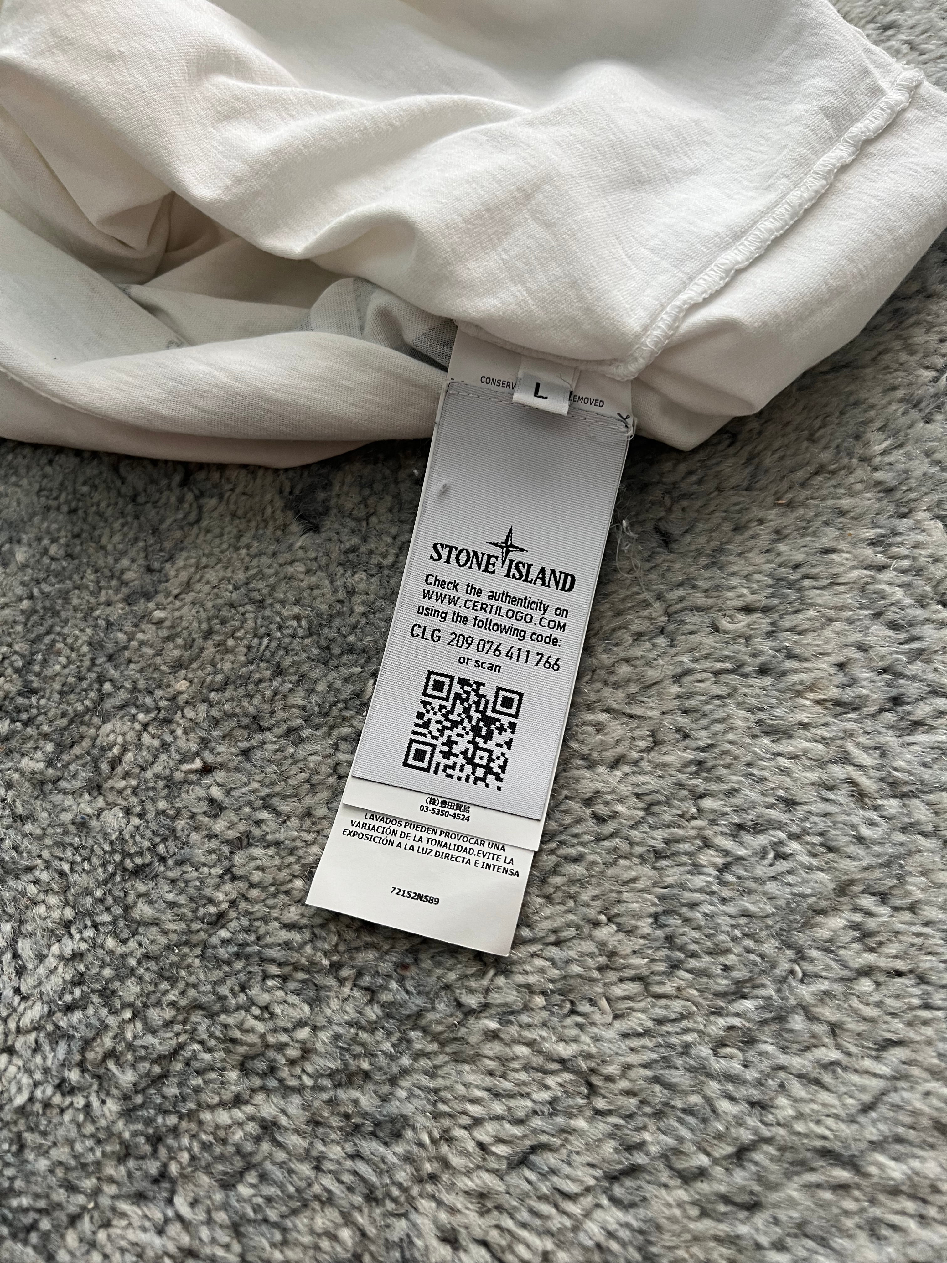 Stone Island Graphic Spellout White T Shirt