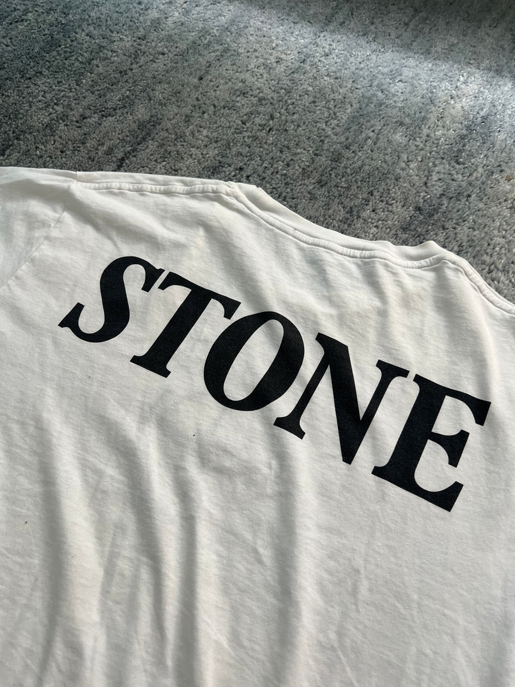 Stone Island Graphic Spellout White T Shirt