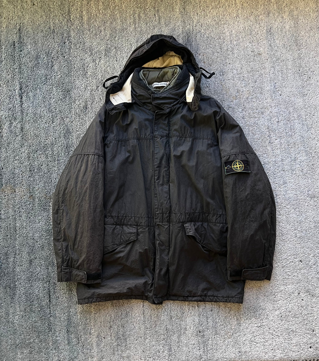 Stone Island 1998 Waxed Cotton Parka Jacket