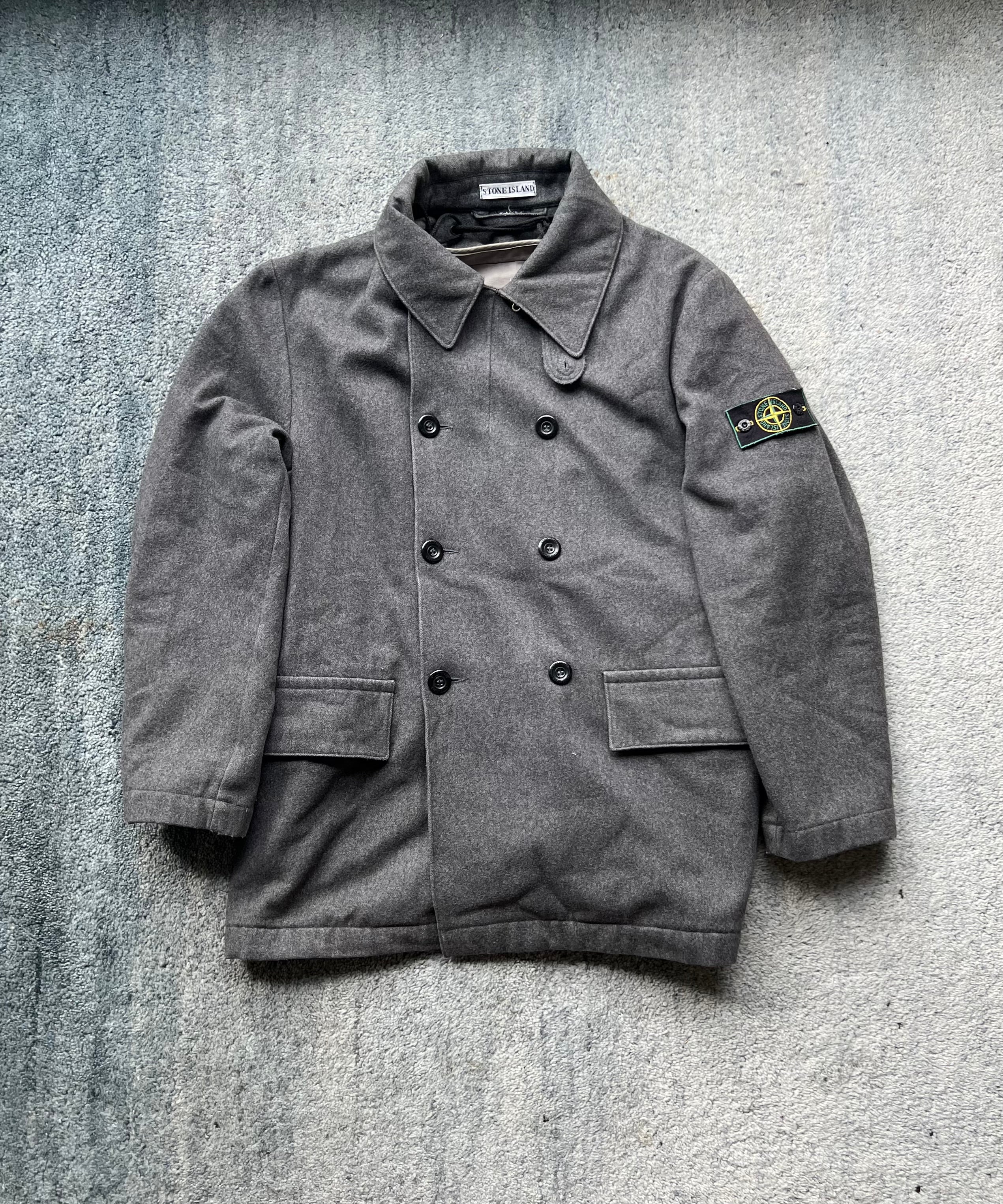 Stone Island 1998 Charcoal Vintage Wool Duffle Coat