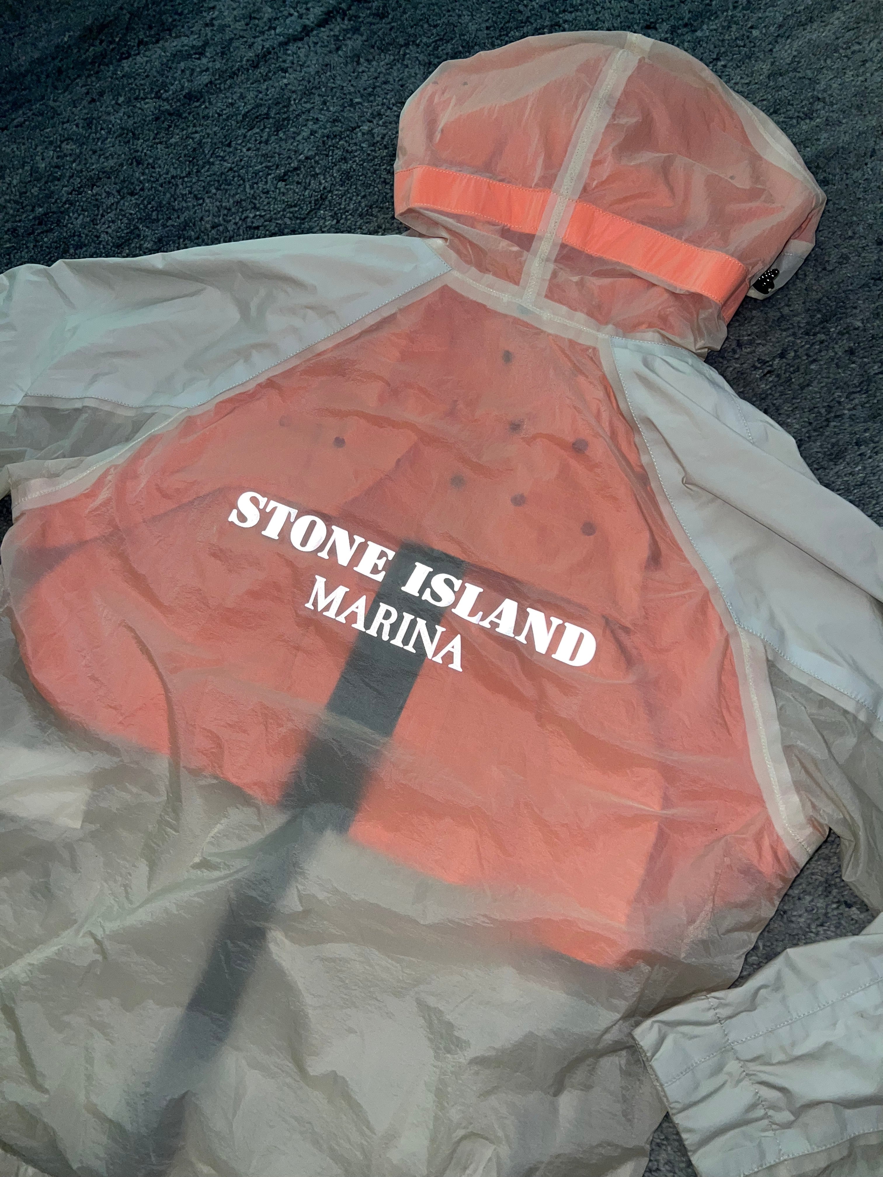 Stone Island Marina Reflective Spellout Mesh Dual Layer Jacket