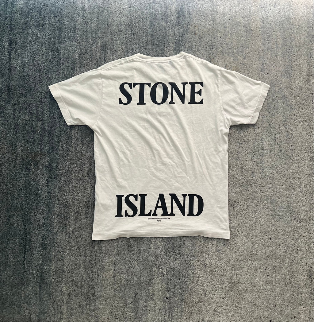 Stone Island Graphic Spellout White T Shirt