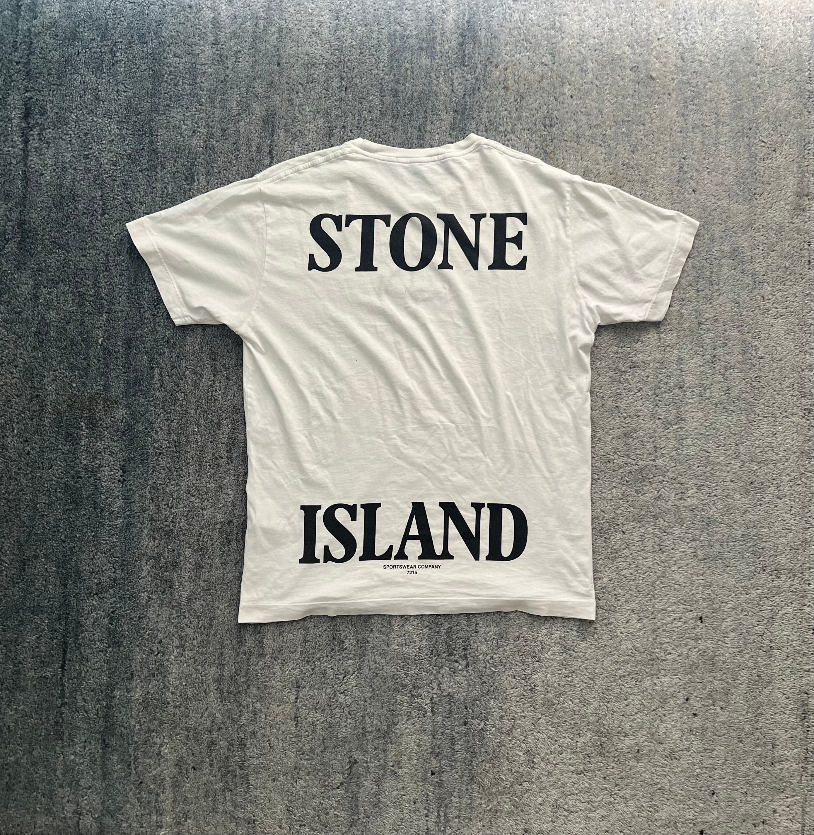 Stone Island Graphic Spellout White T Shirt