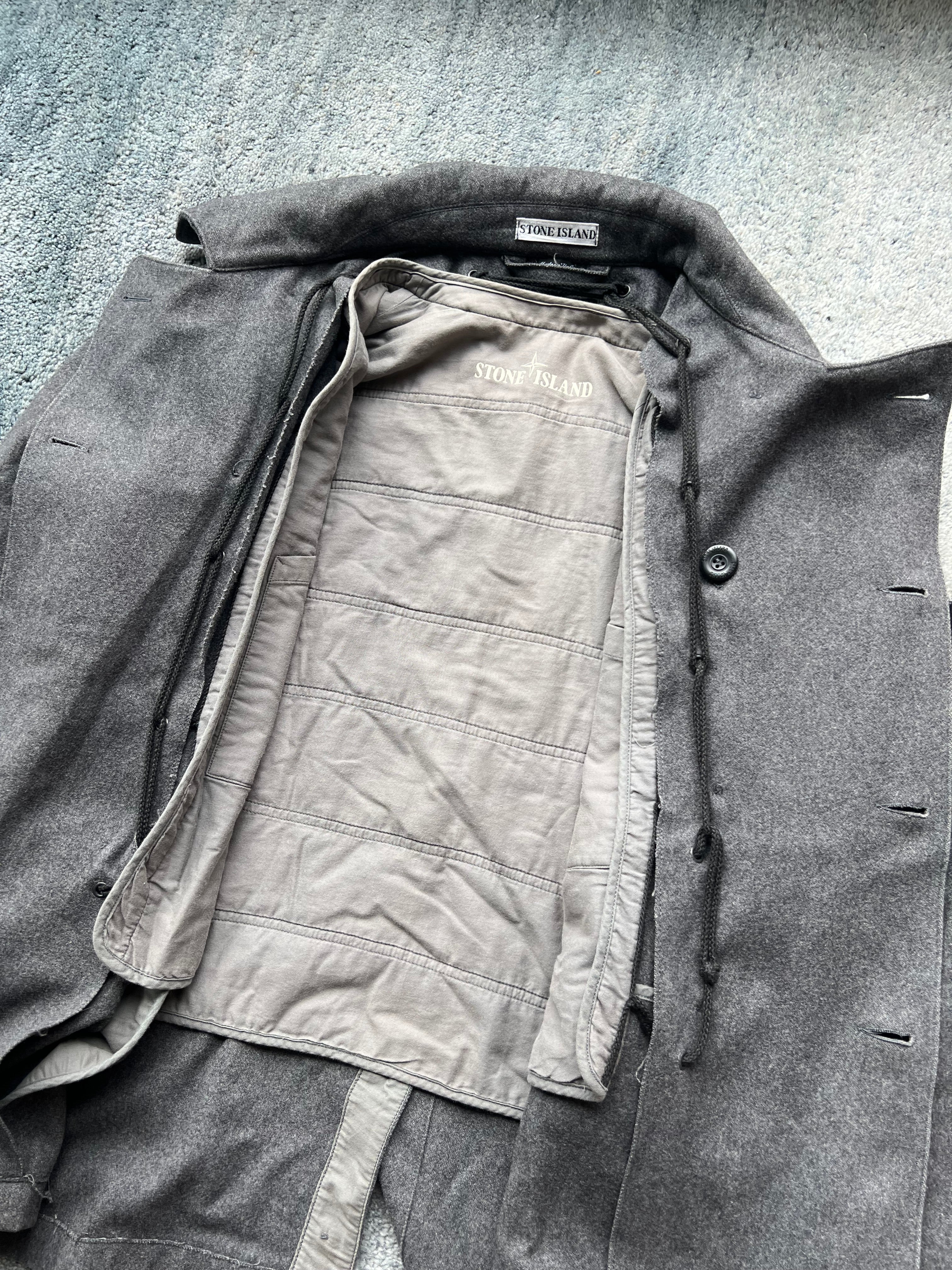 Stone Island 1998 Charcoal Vintage Wool Duffle Coat