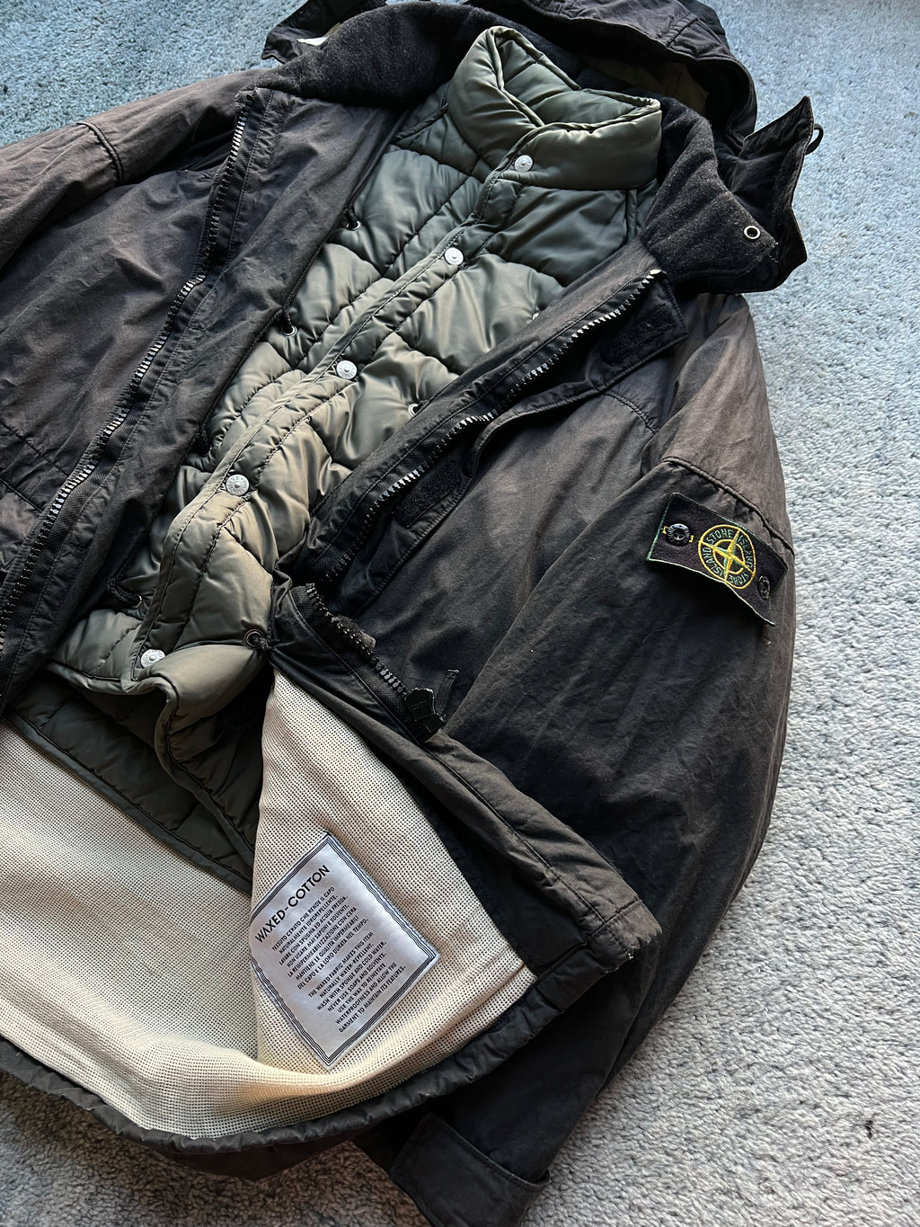 Stone Island 1998 Waxed Cotton Parka Jacket