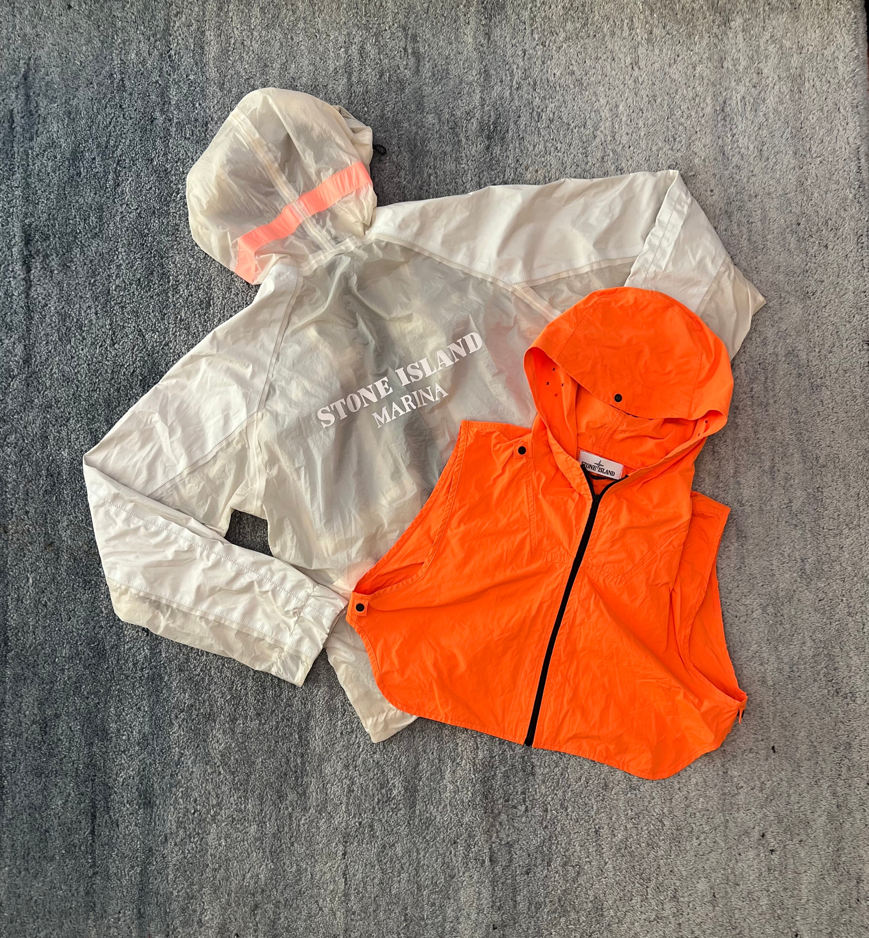 Stone Island Marina Reflective Spellout Mesh Dual Layer Jacket