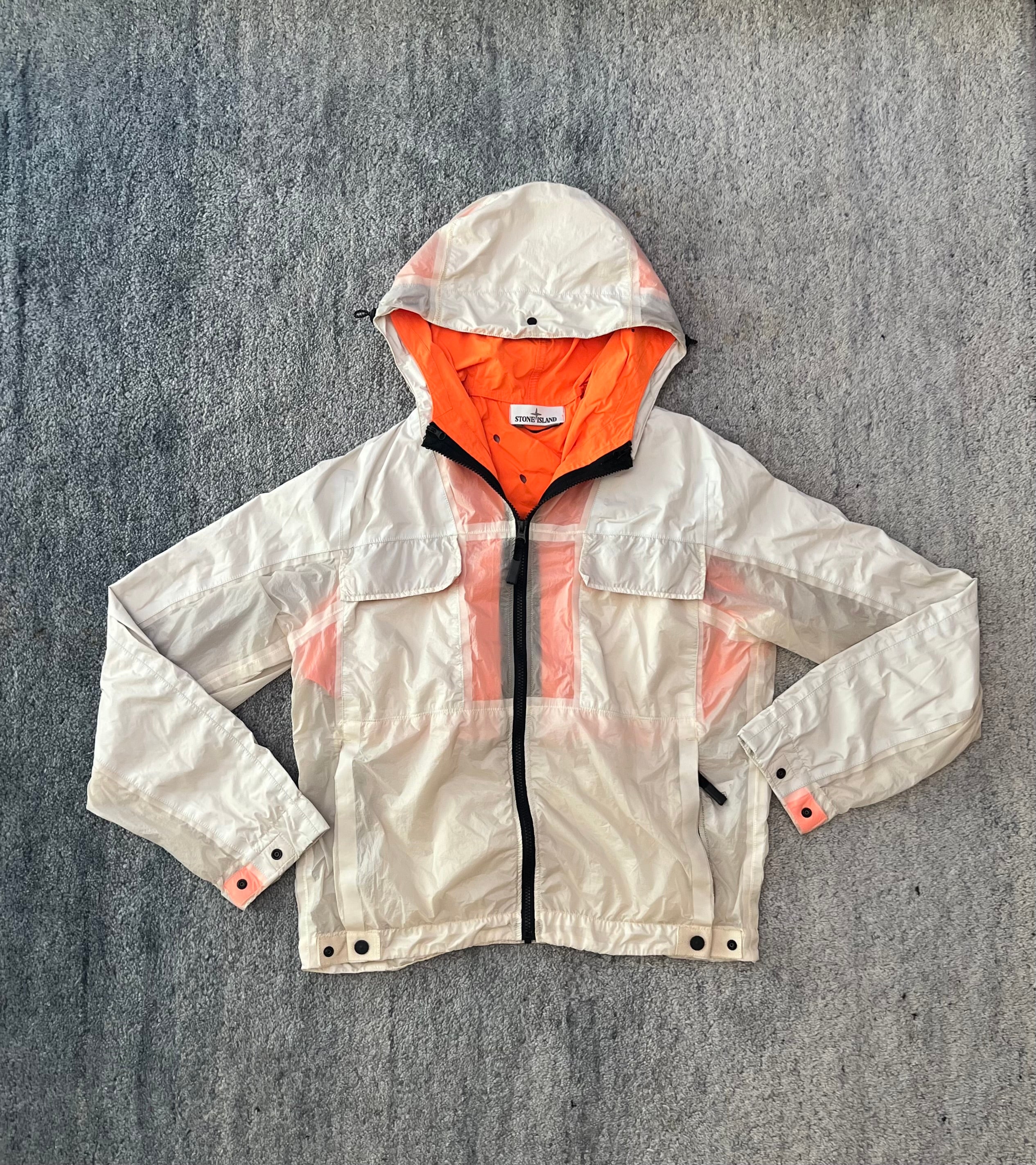 Stone Island Marina Reflective Spellout Mesh Dual Layer Jacket