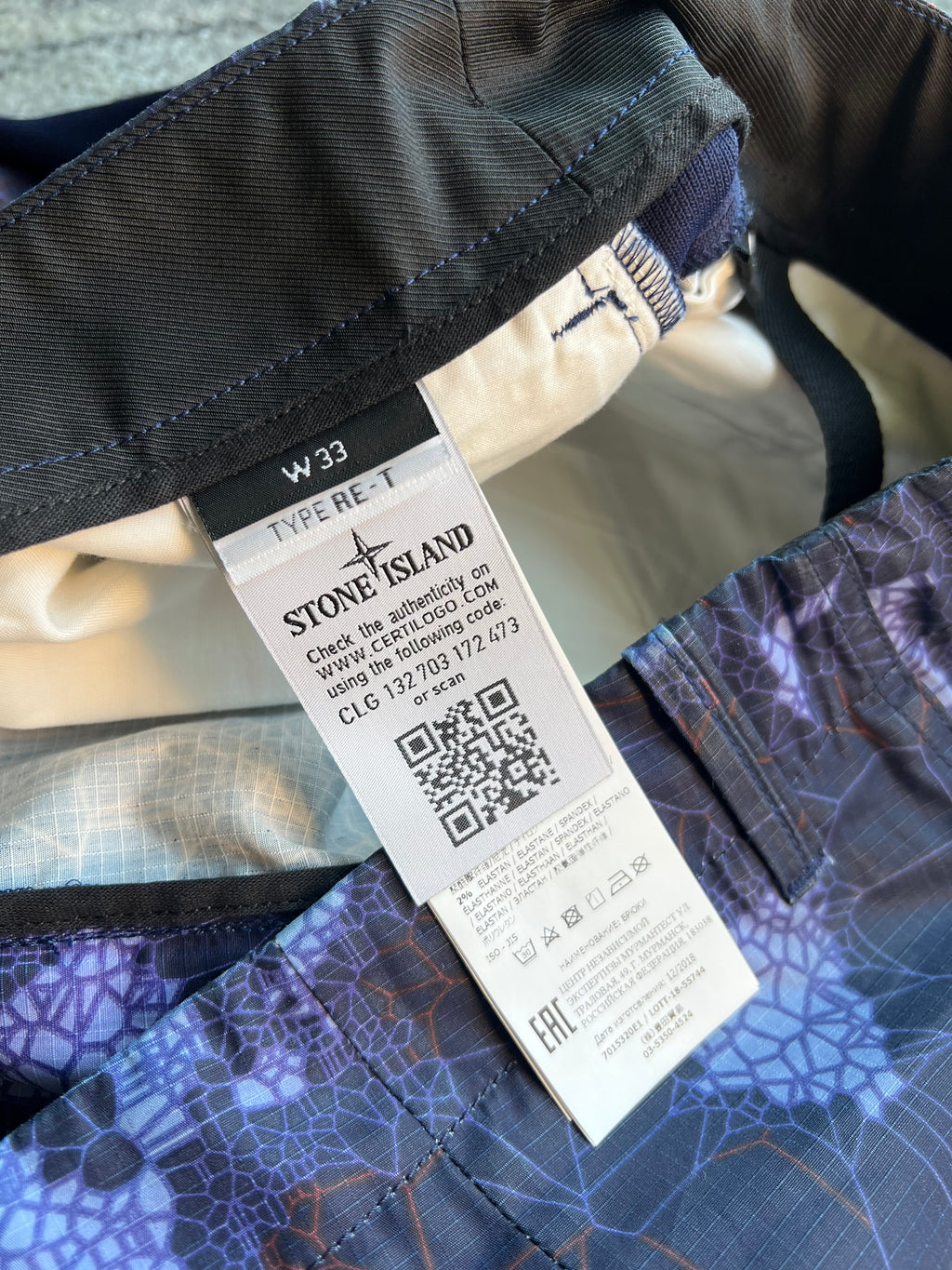 Stone Island 2016 Printed Heat Reactive Thermosensitive Fabric Cargo Trousers