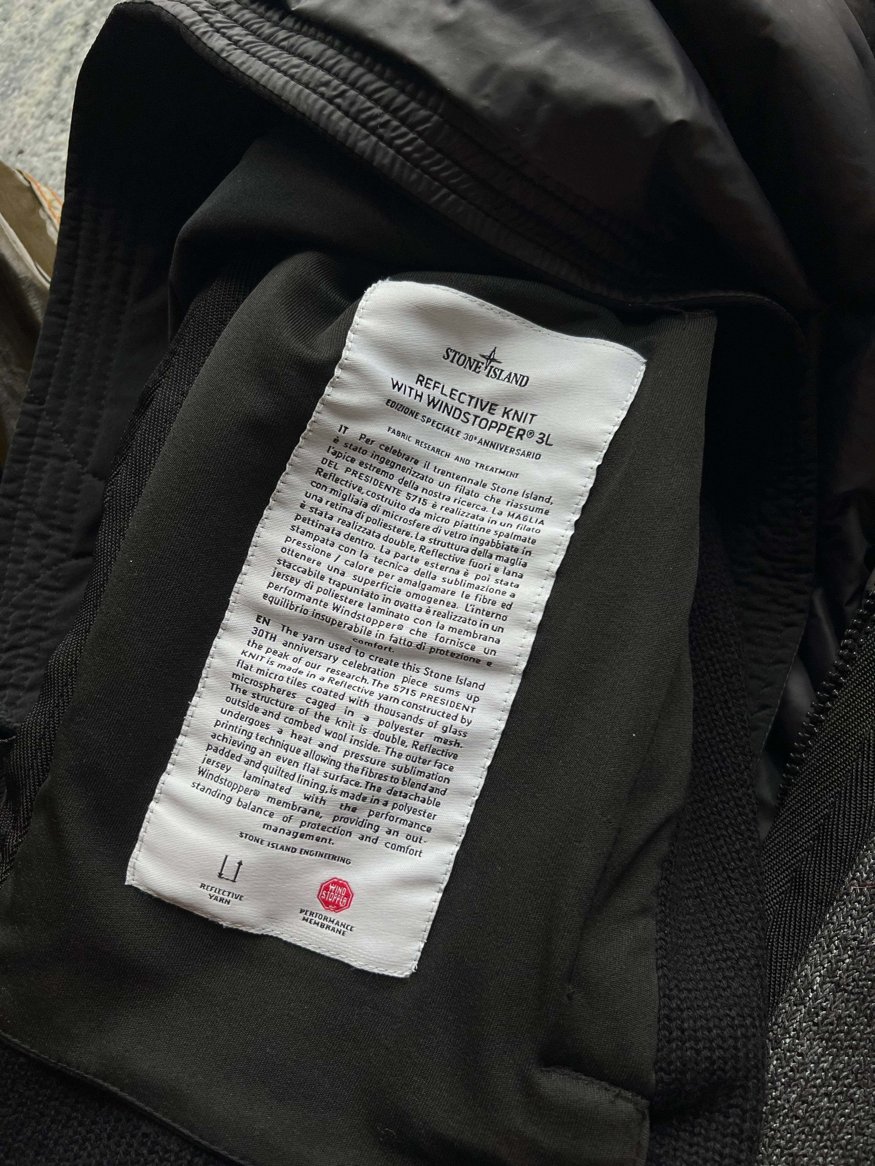 Stone Island 30th Anniversary Reflective Knit with Windstopper 3L L