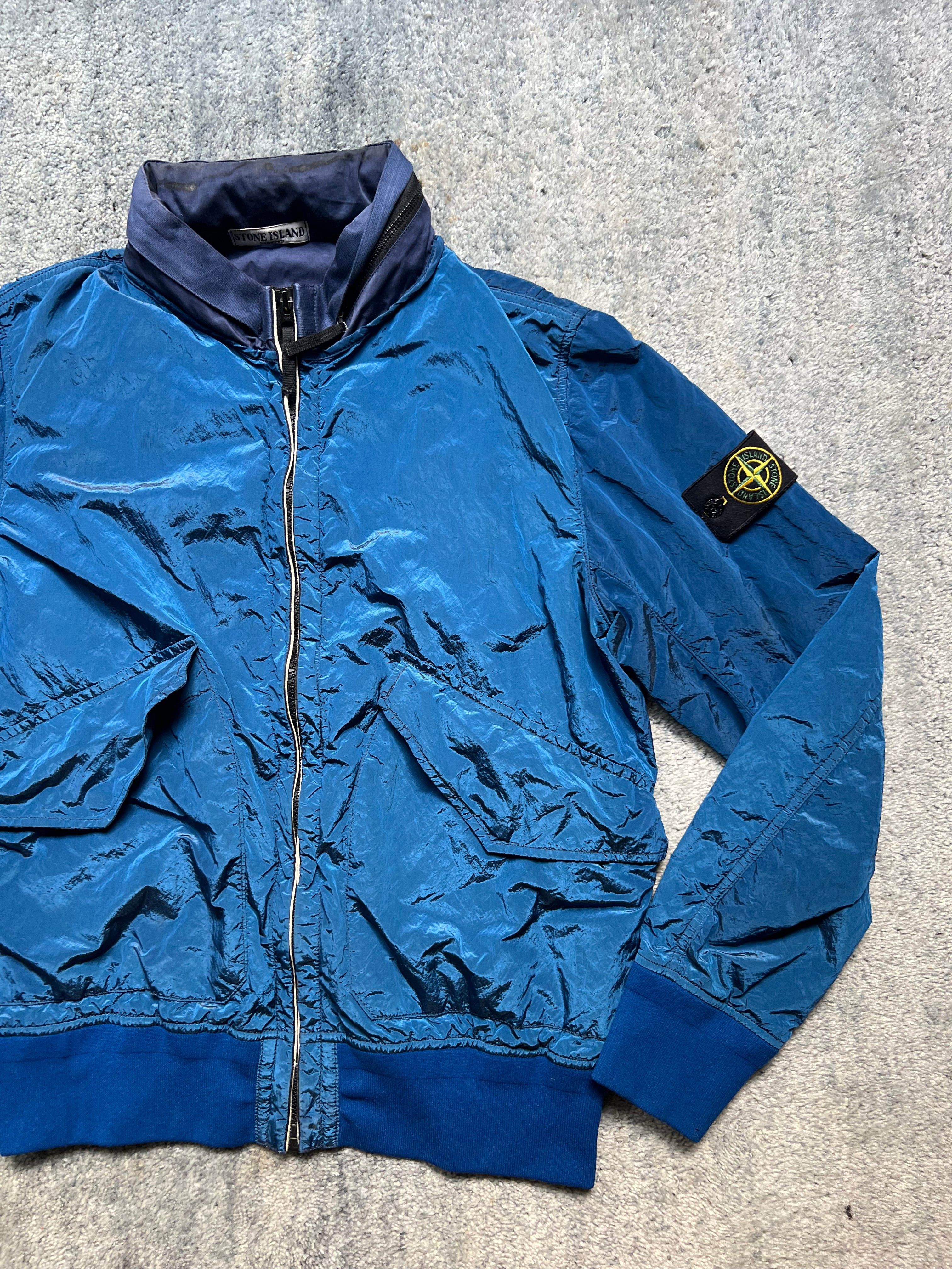 Stone Island 2011 Blue Nylon Metal Bomber Jacket