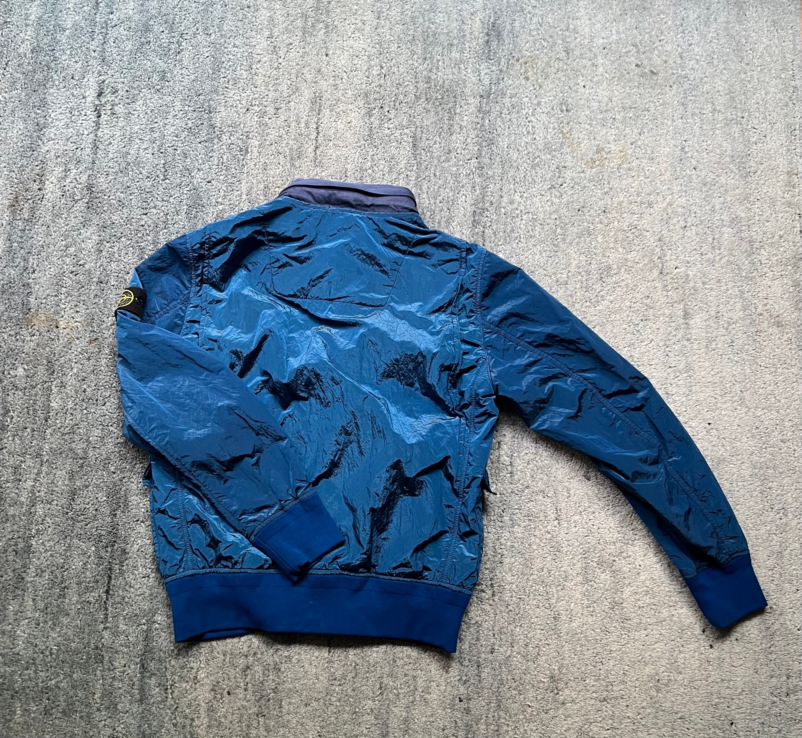 Stone Island 2011 Blue Nylon Metal Bomber Jacket