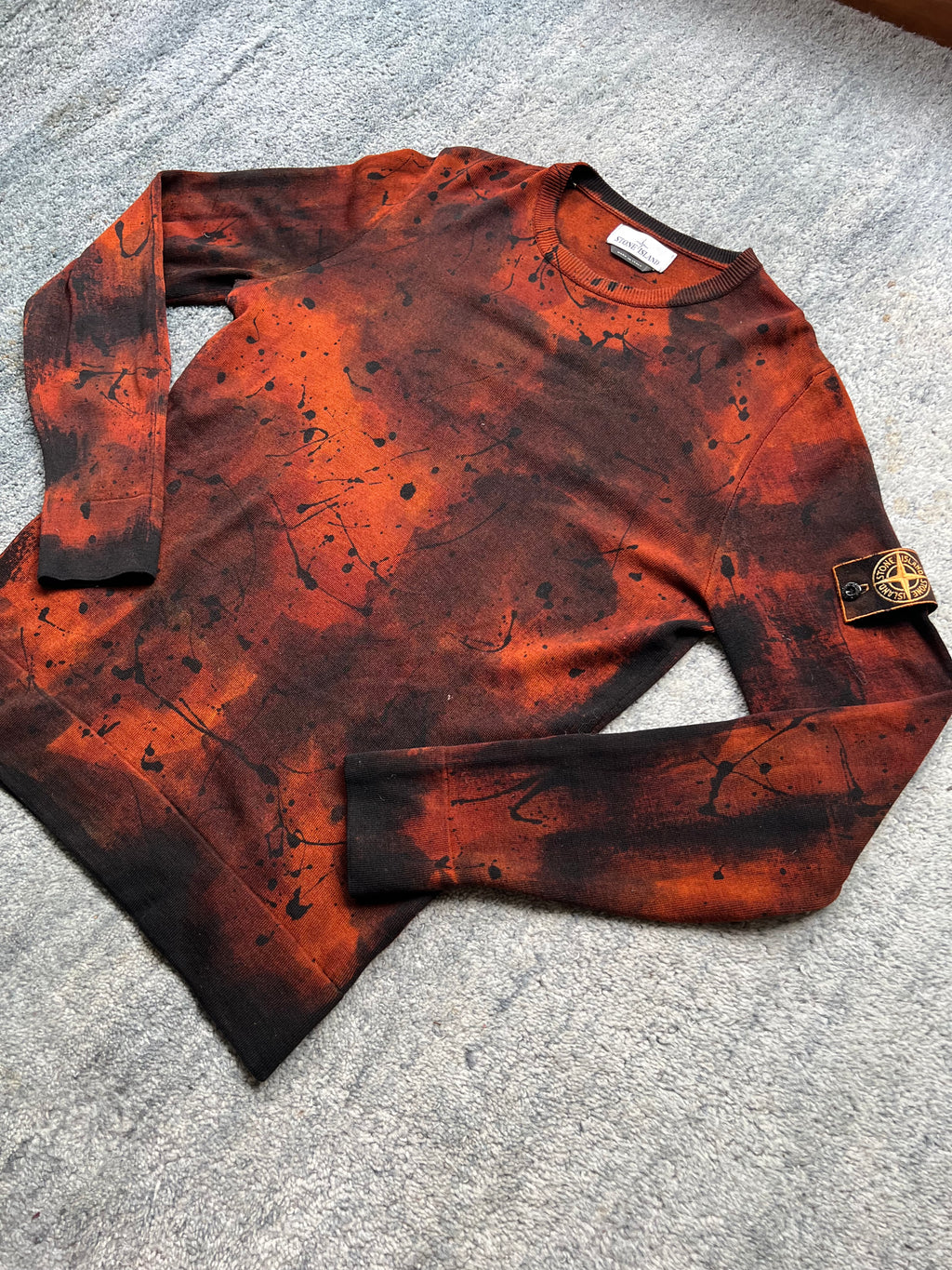 Stone Island Hand Painted Tortoise Shell Knit