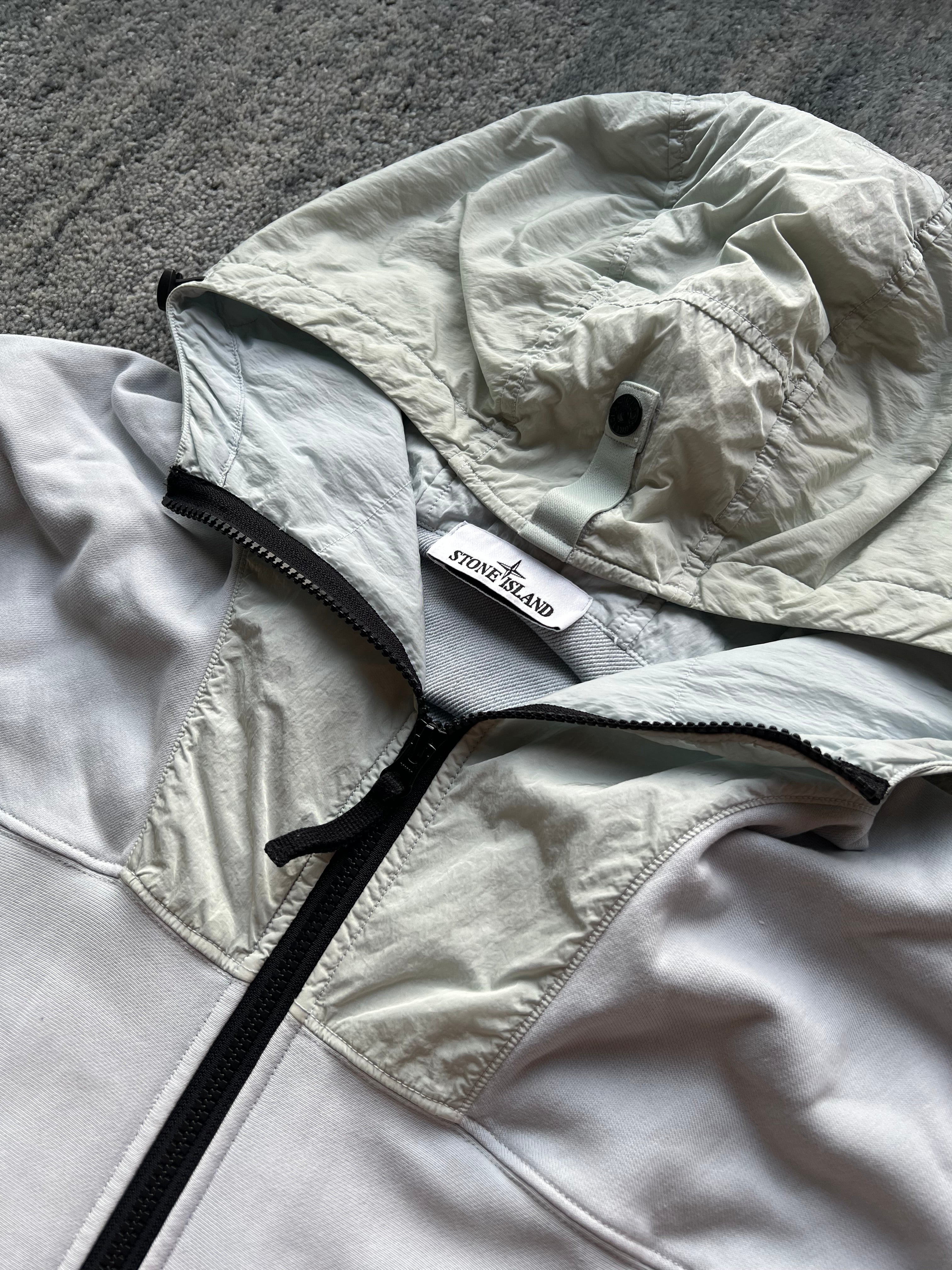 Stone Island Panelled Zip Up Hoodie