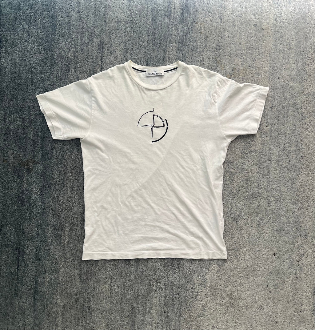 Stone Island Graphic Spellout White T Shirt