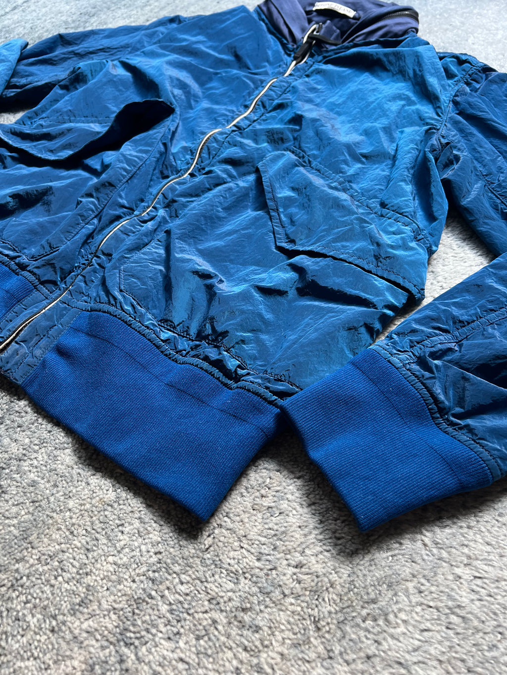 Stone Island 2011 Blue Nylon Metal Bomber Jacket