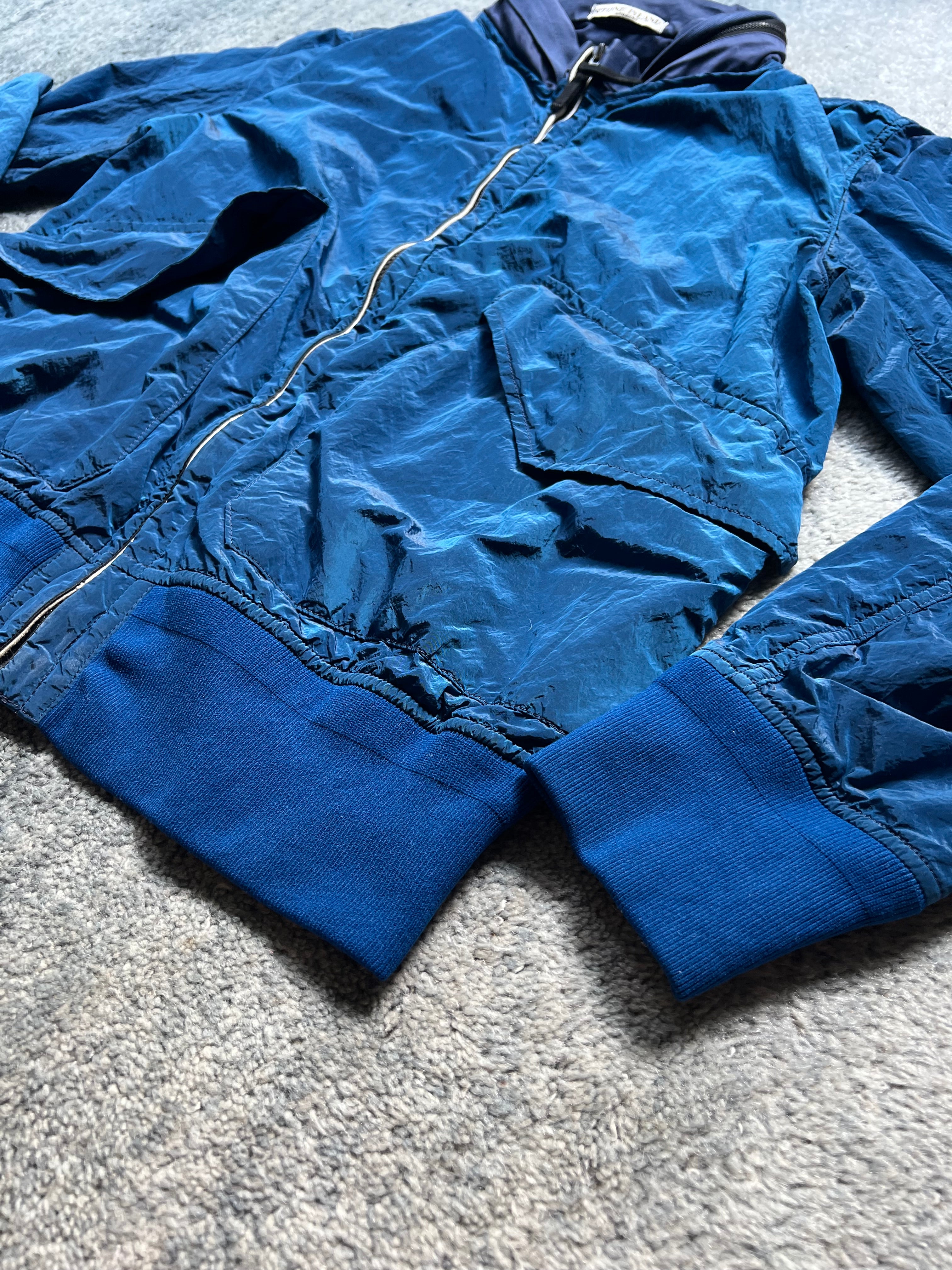 Stone Island 2011 Blue Nylon Metal Bomber Jacket