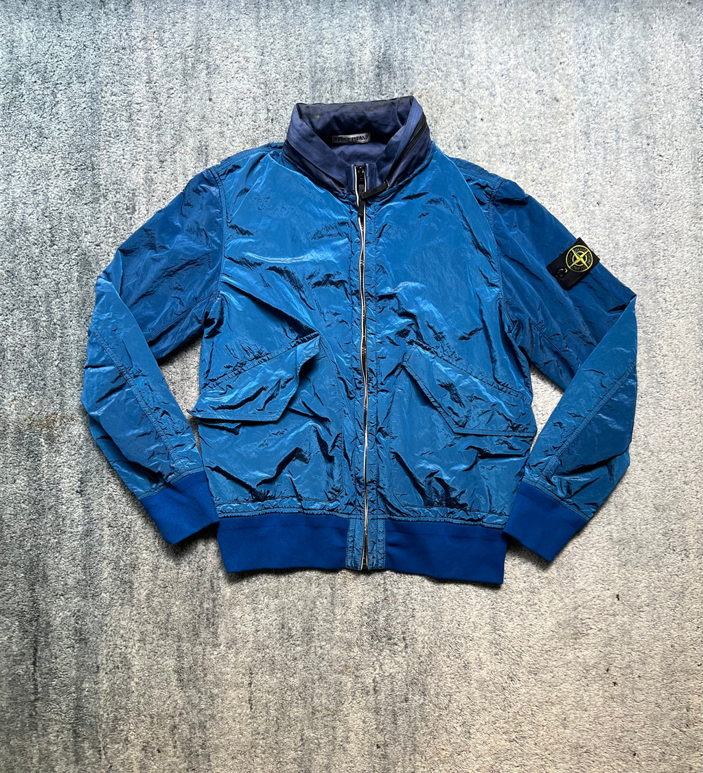 Stone Island 2011 Blue Nylon Metal Bomber Jacket