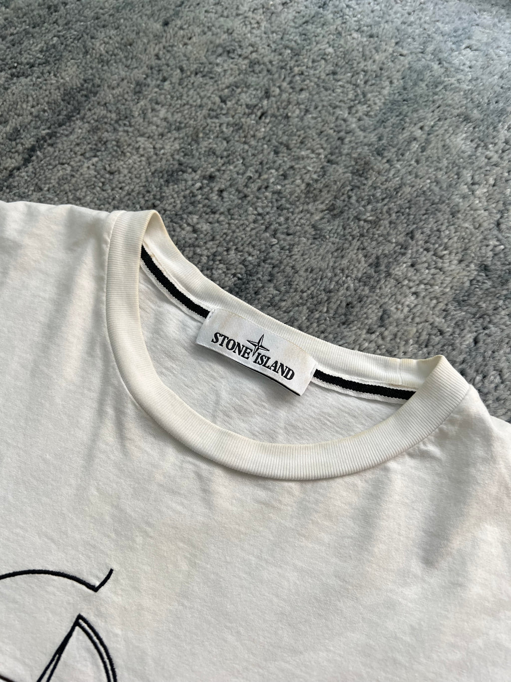 Stone Island Graphic Spellout White T Shirt