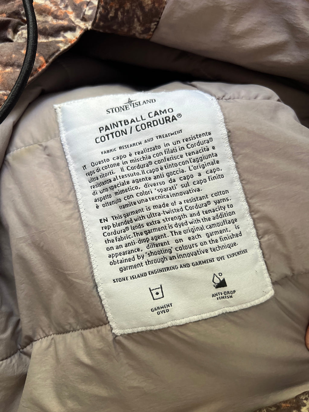 Stone Island 2019 Paintball Camo Cordura Jacket