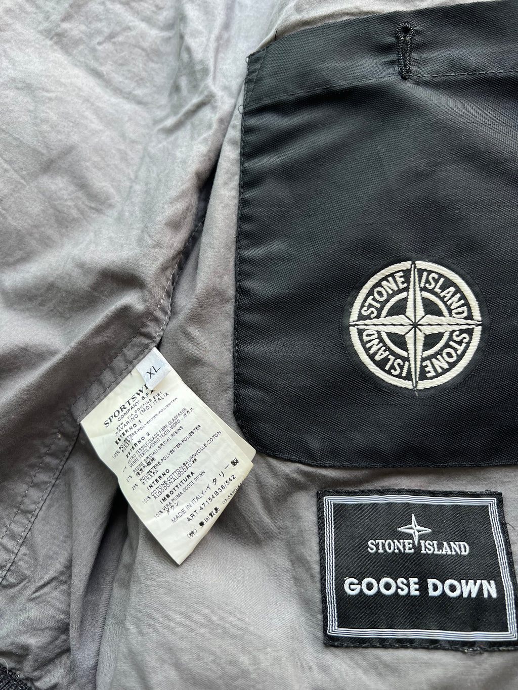 Stone Island 2008 Down Filled Mesh Reflective Bomber Jacket