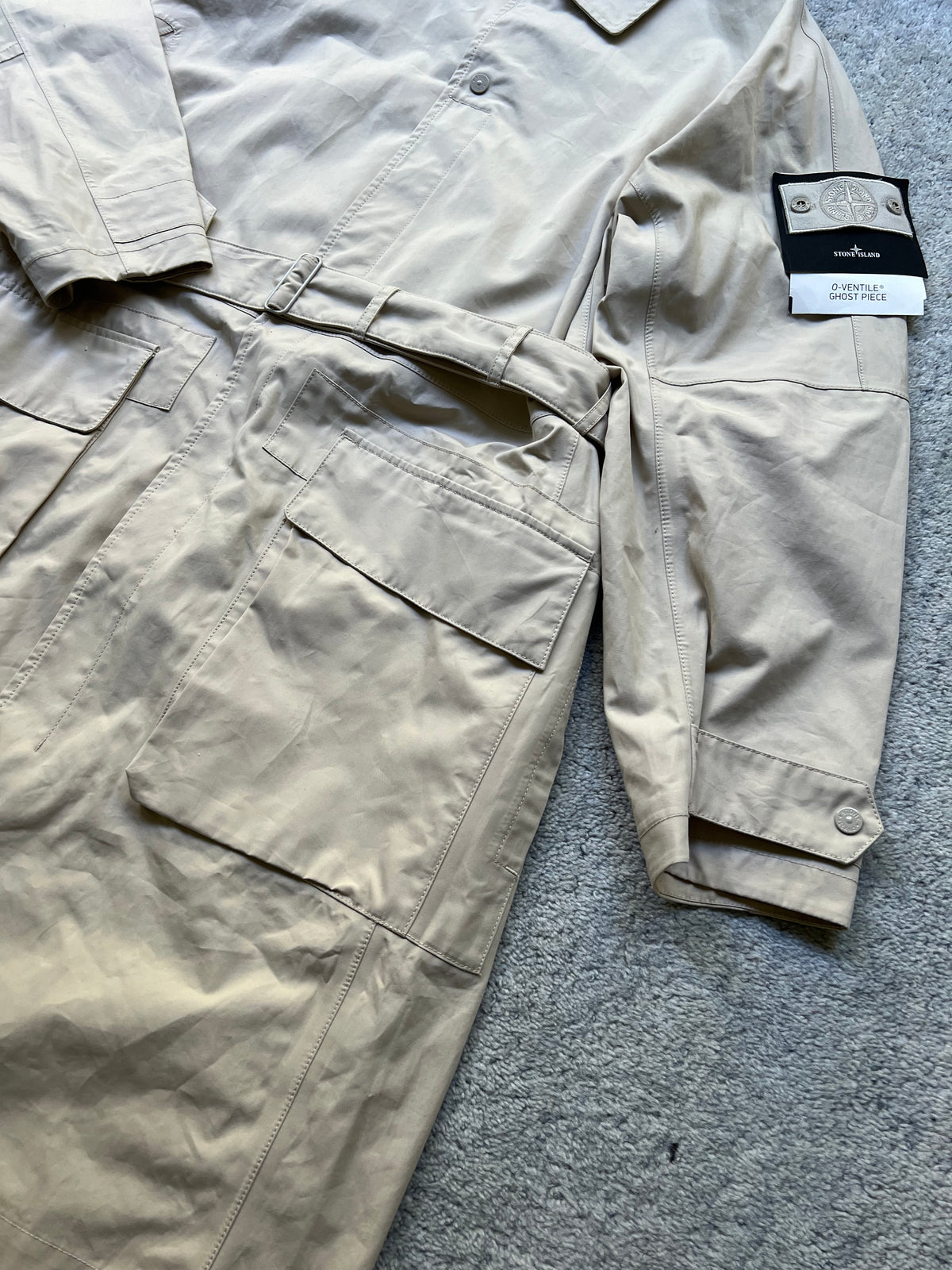 Stone Island O-Ventile Ghost Belted Trench Jacket