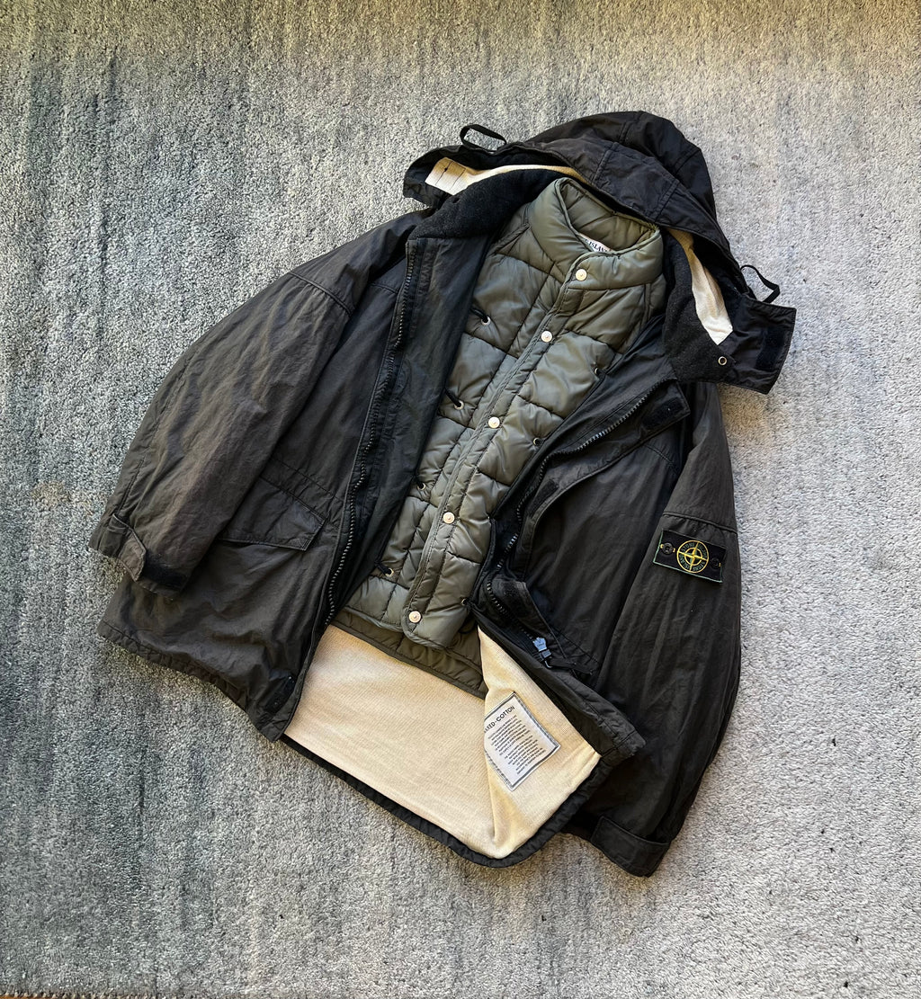 Stone Island 1998 Waxed Cotton Parka Jacket