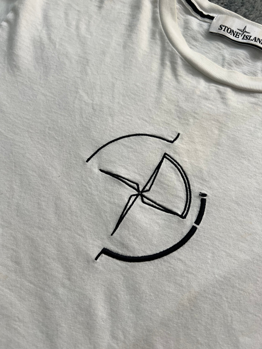Stone Island Graphic Spellout White T Shirt