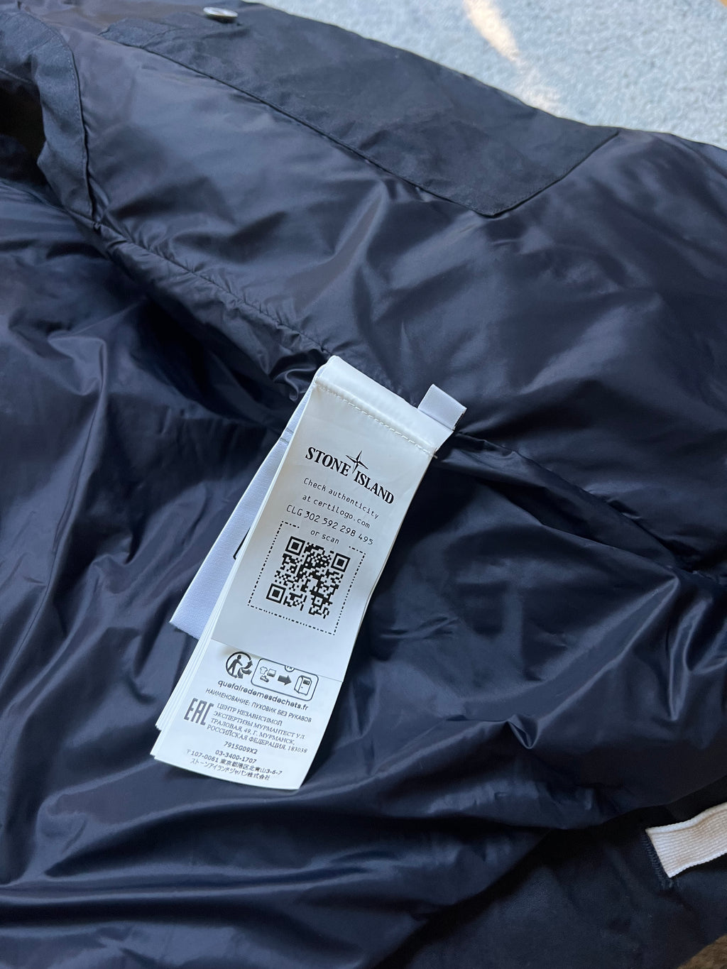 Stone Island 2023 Reflective Rubber Wax Poplin Down Marina Gilet