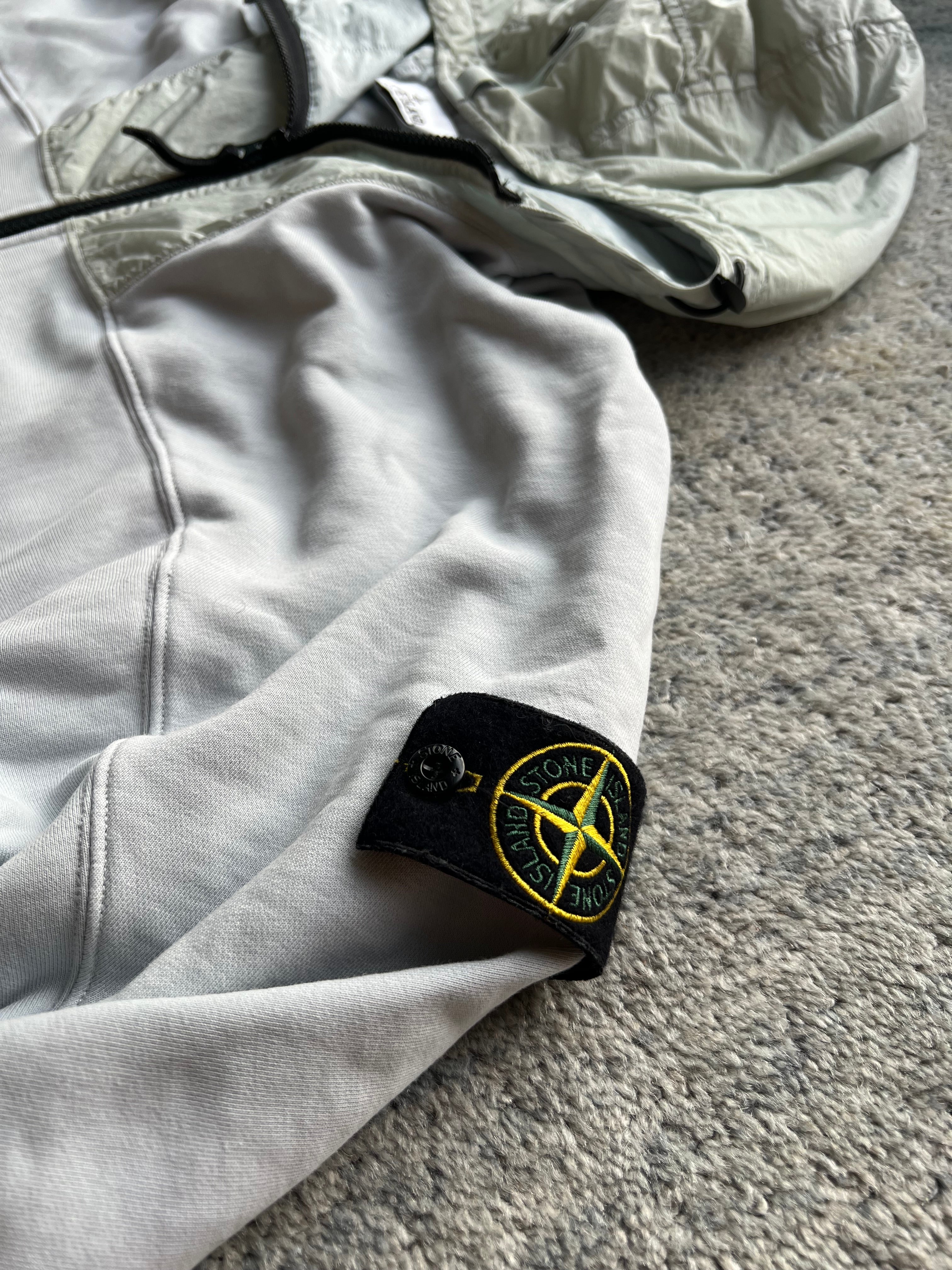 Stone Island Panelled Zip Up Hoodie