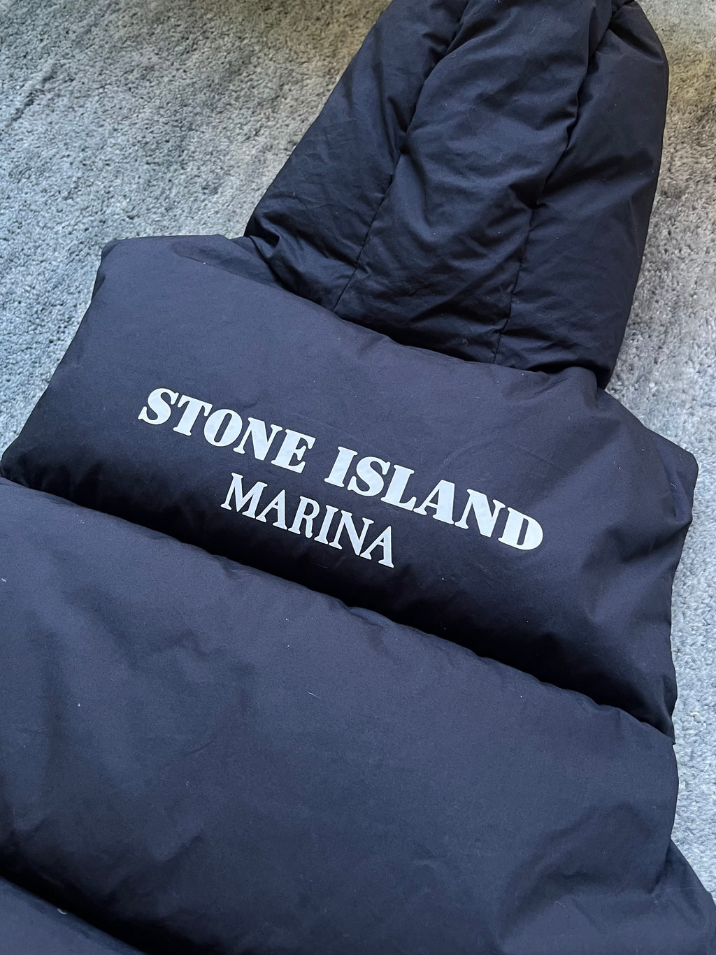 Stone Island 2023 Reflective Rubber Wax Poplin Down Marina Gilet