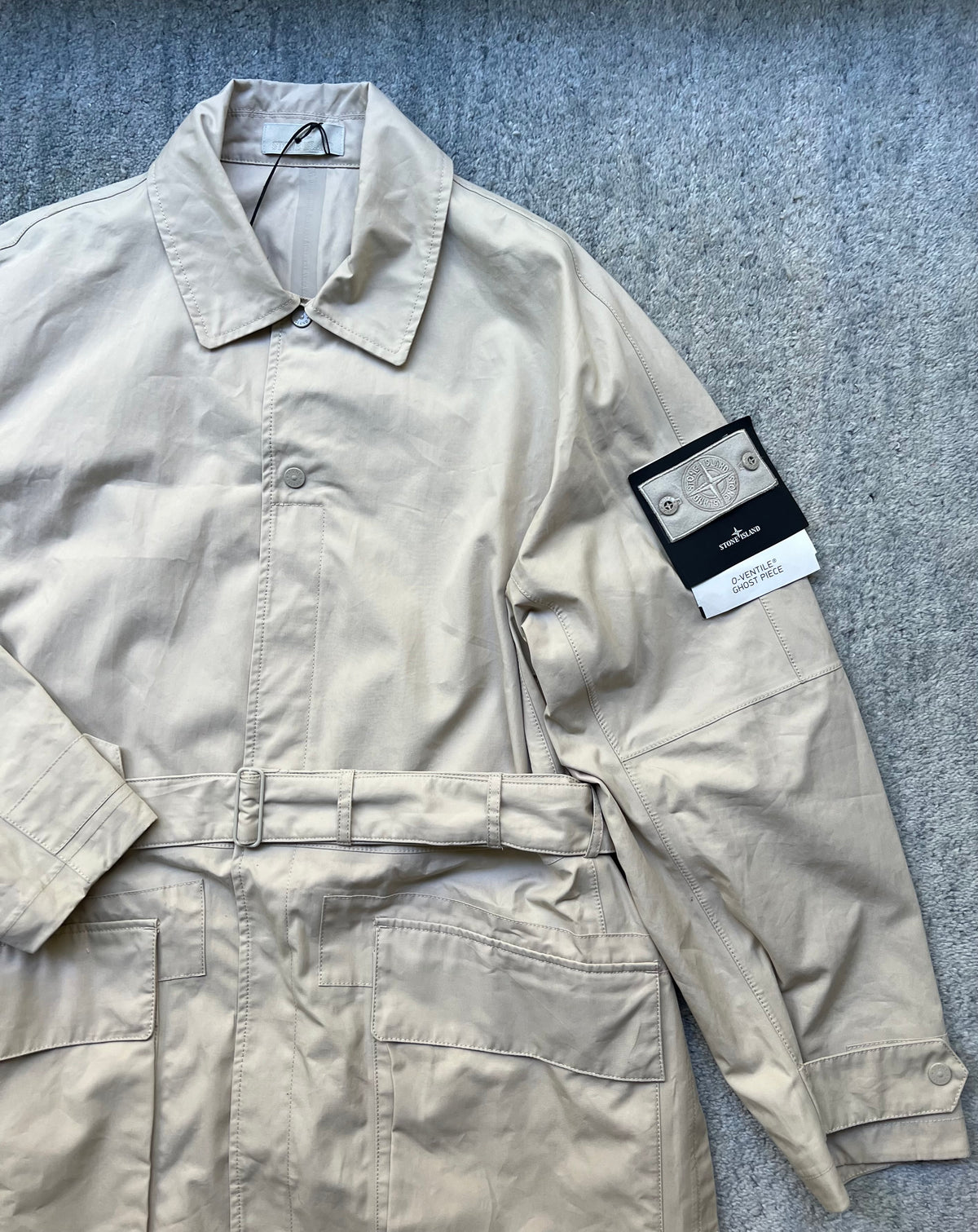 Stone Island O-Ventile Ghost Belted Trench Jacket