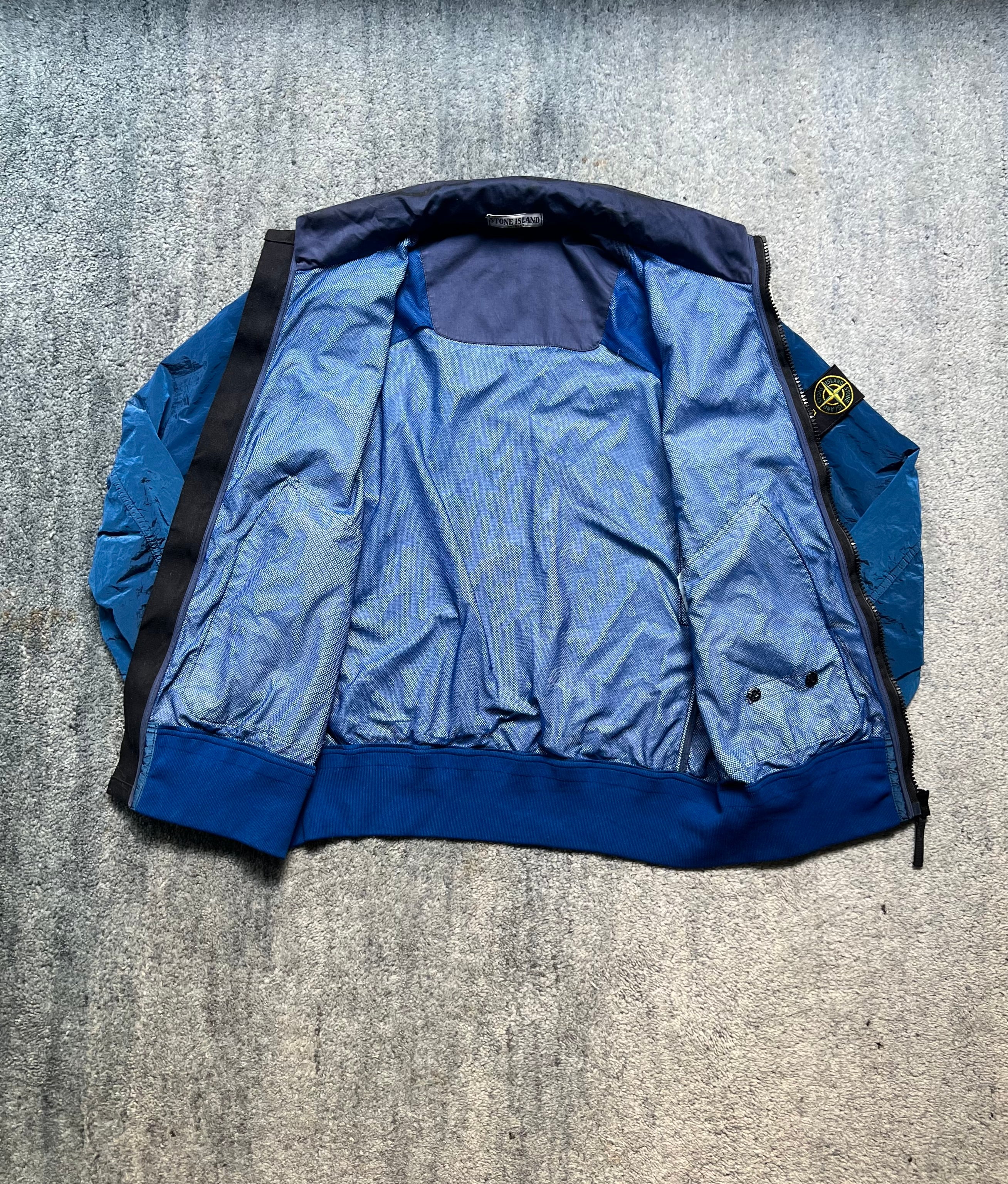 Stone Island 2011 Blue Nylon Metal Bomber Jacket