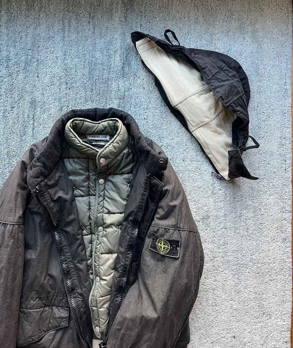 Stone Island 1998 Waxed Cotton Parka Jacket