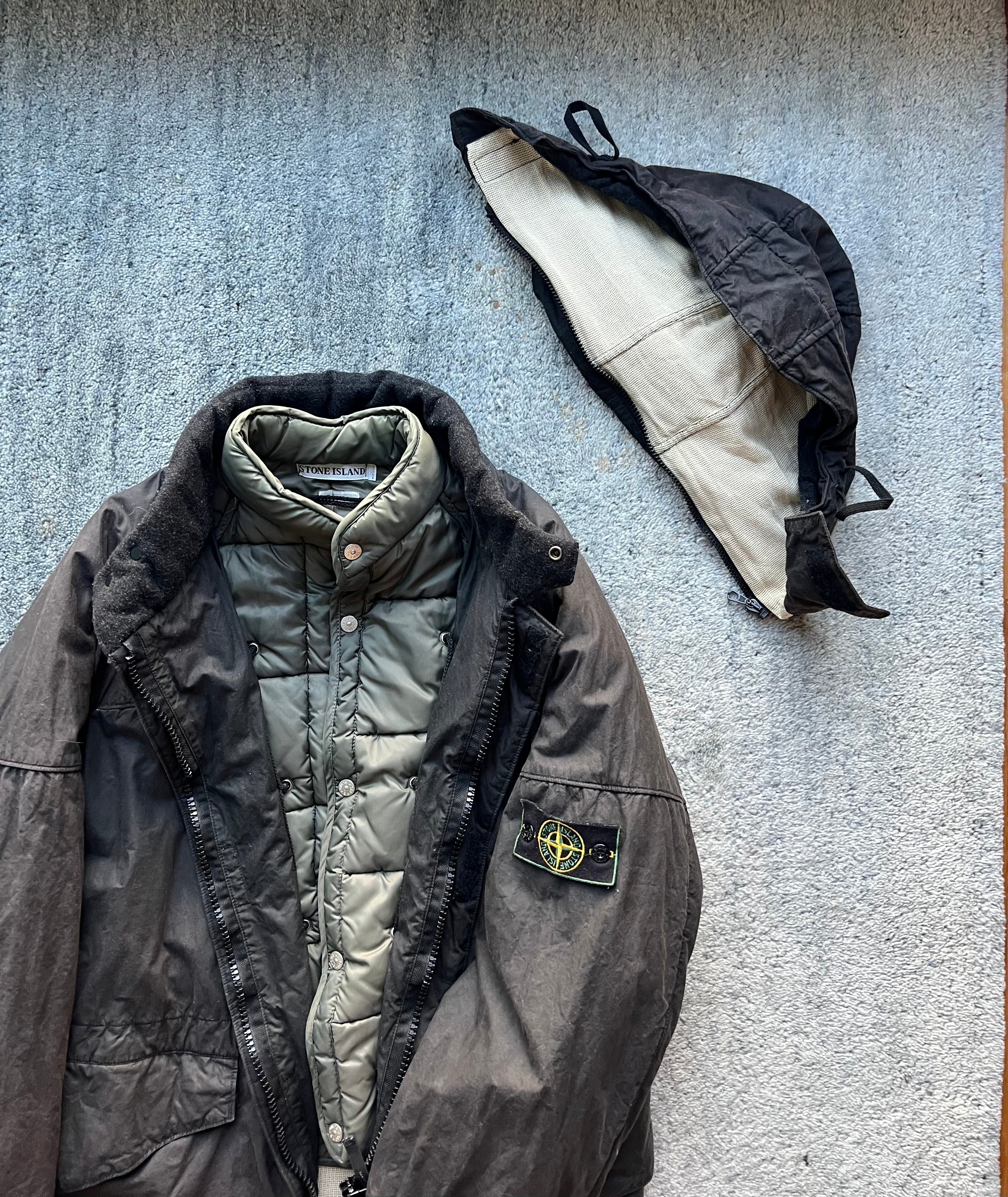 Stone Island 1998 Waxed Cotton Parka Jacket