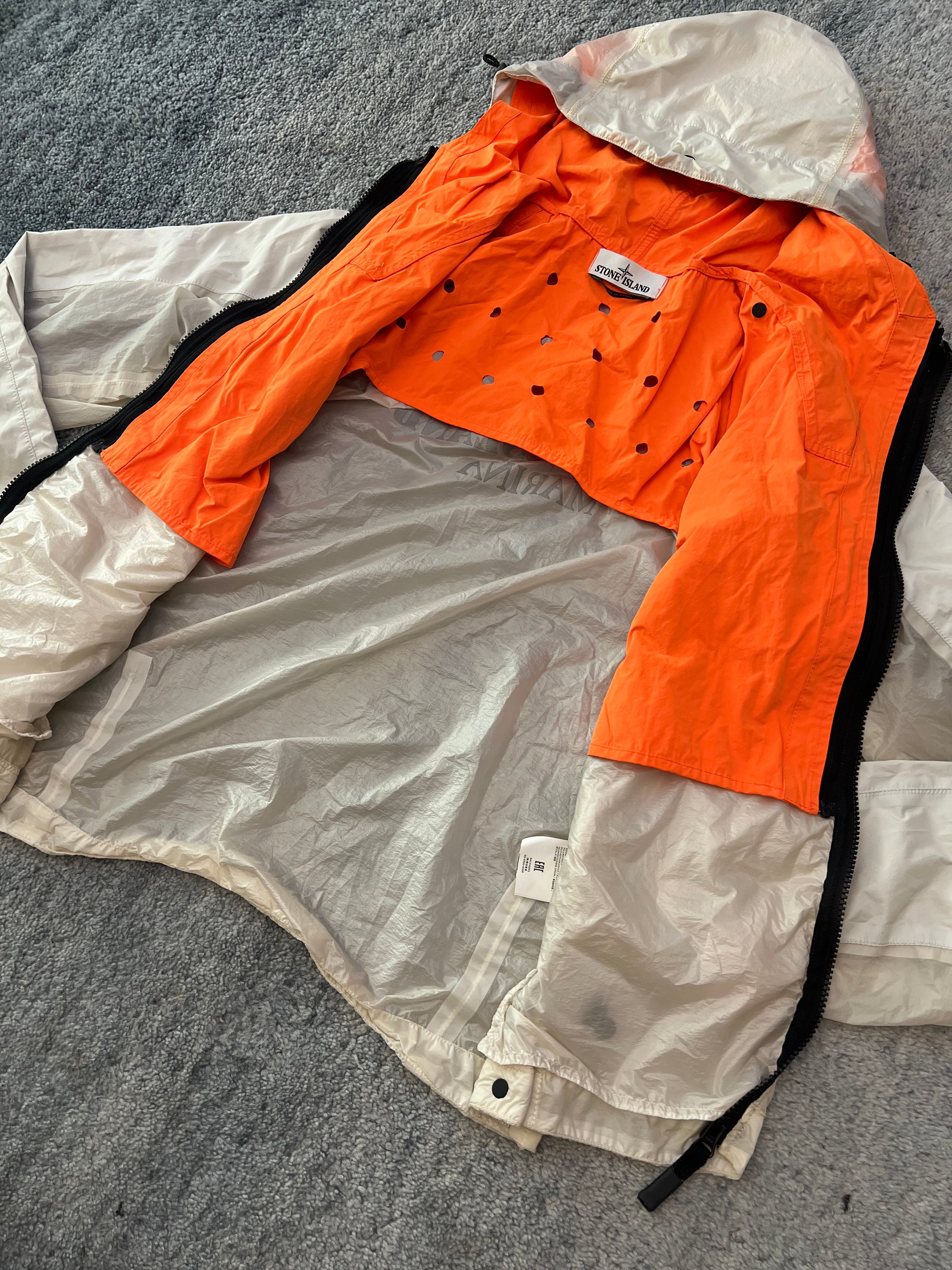 Stone Island Marina Reflective Spellout Mesh Dual Layer Jacket