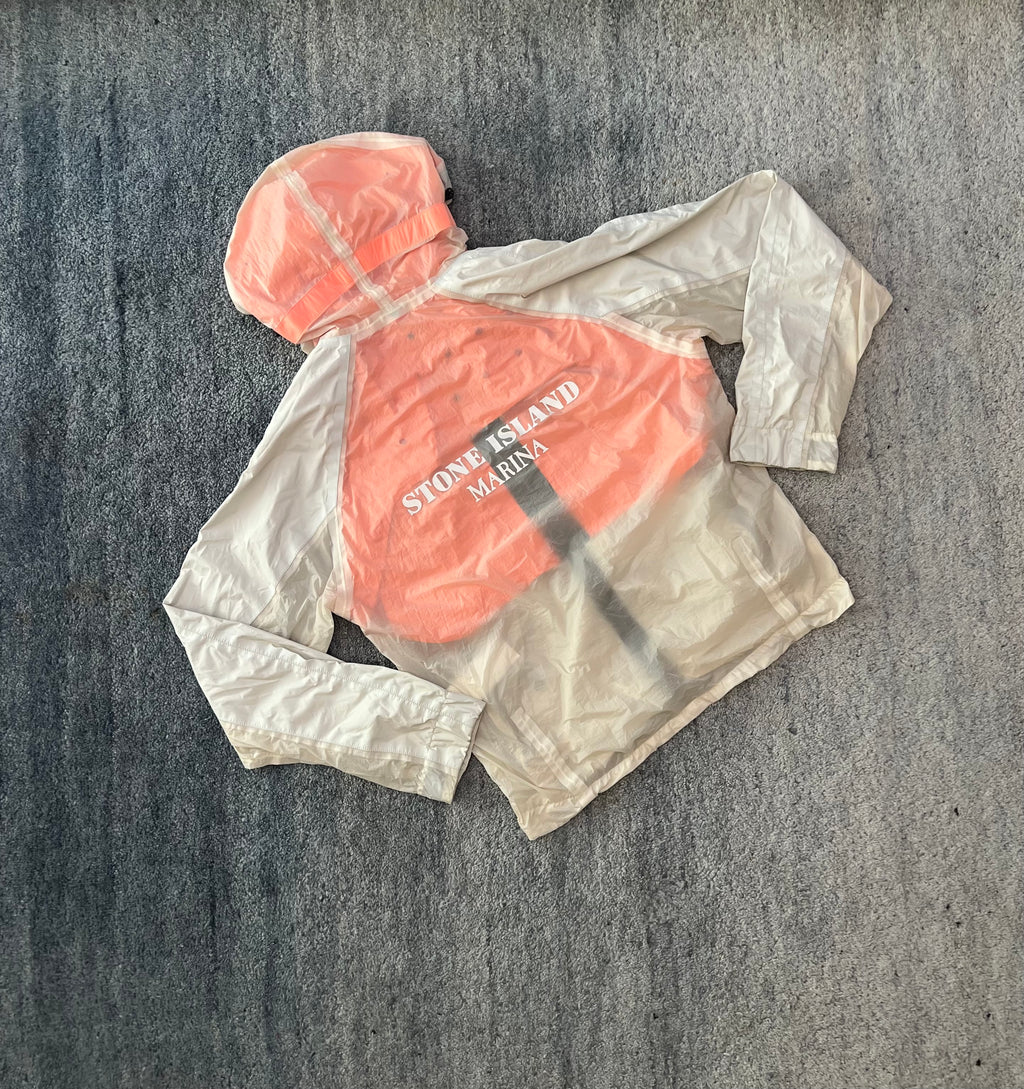 Stone Island Marina Reflective Spellout Mesh Dual Layer Jacket