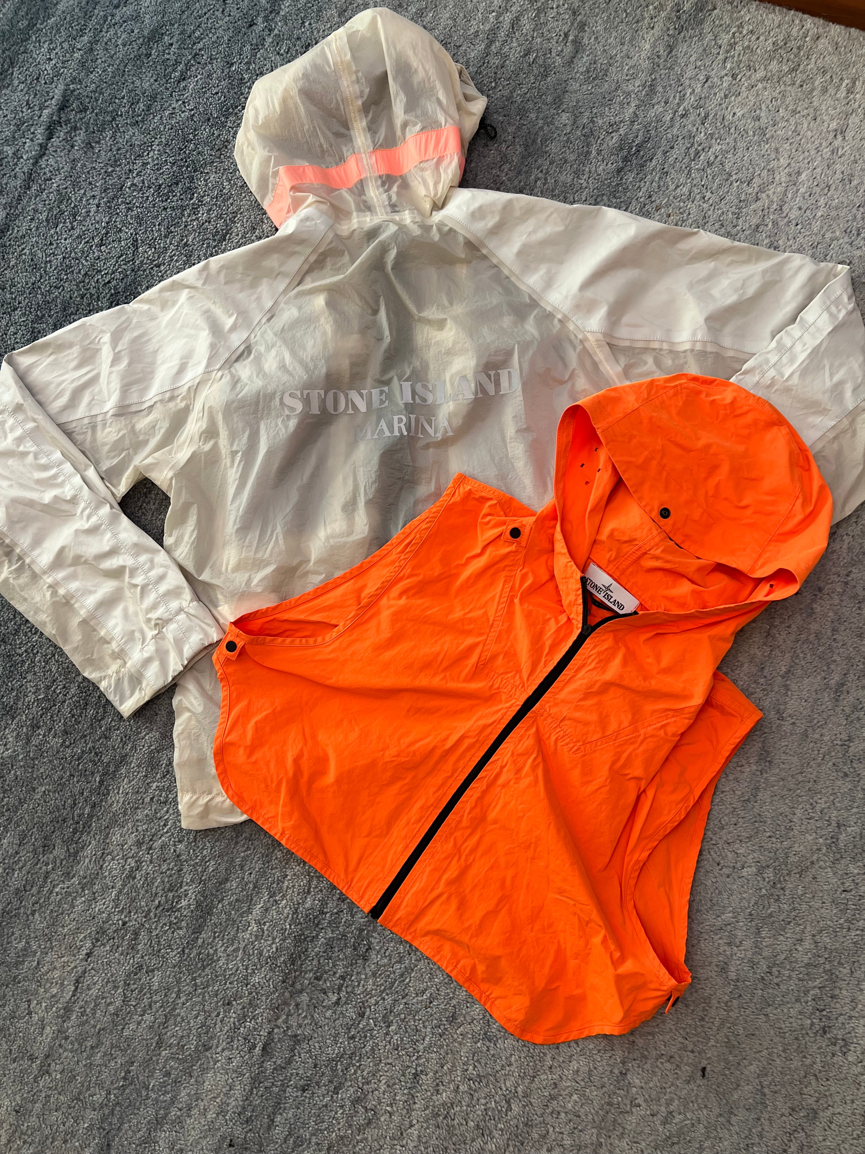Stone Island Marina Reflective Spellout Mesh Dual Layer Jacket