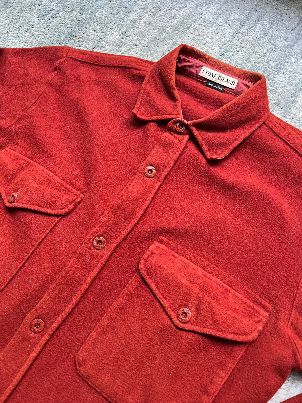 Stone Island Wool Overshirt Pocket Jacket