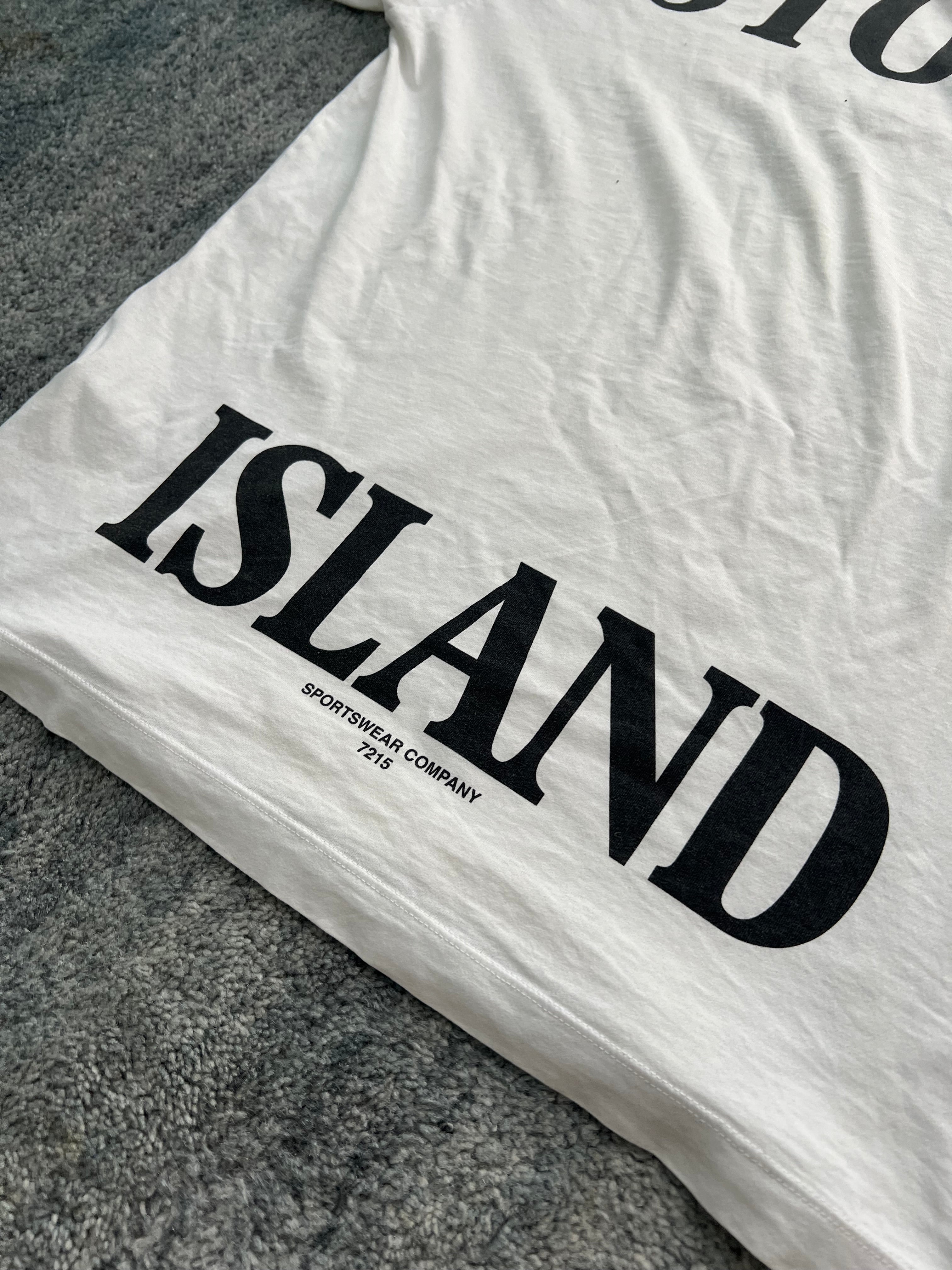 Stone Island Graphic Spellout White T Shirt