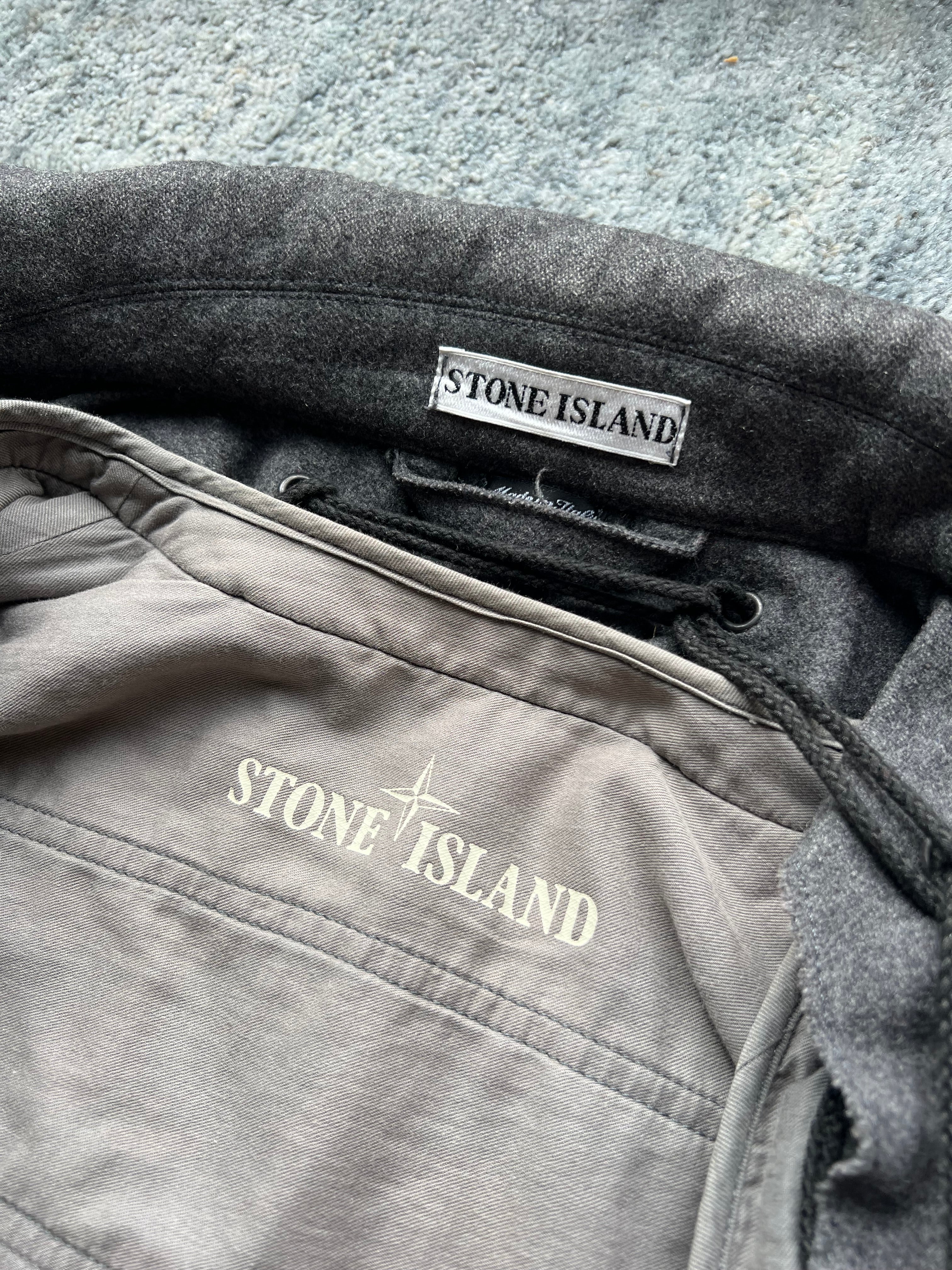 Stone Island 1998 Charcoal Vintage Wool Duffle Coat