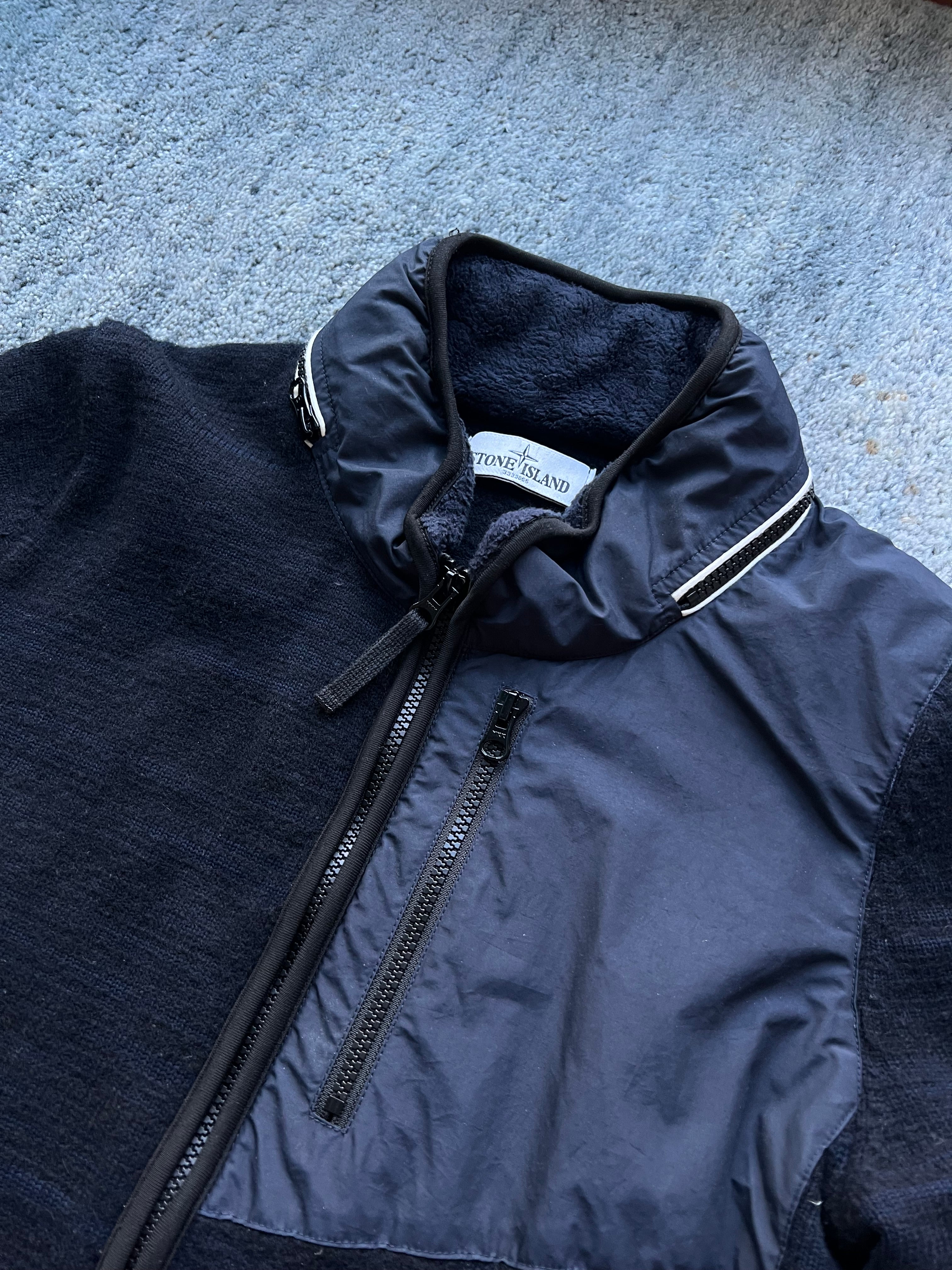 Stone Island pattern full zip wool knit 2012