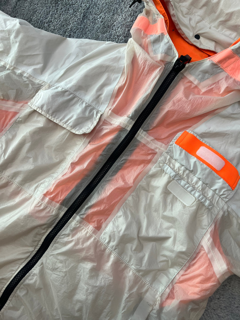Stone Island Marina Reflective Spellout Mesh Dual Layer Jacket