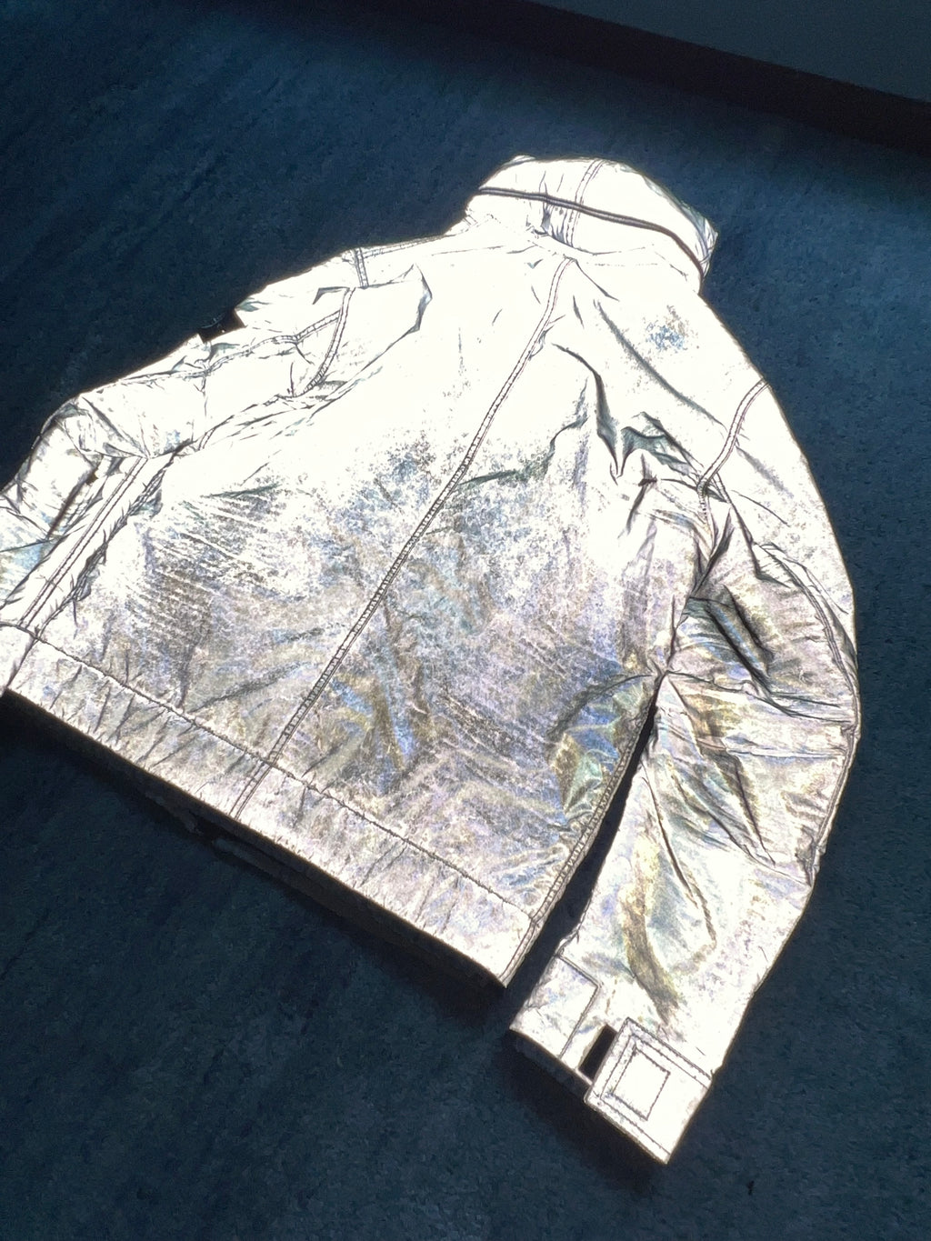 Stone Island Silver 2011 Liquid Reflective Fleece Lined Jacket