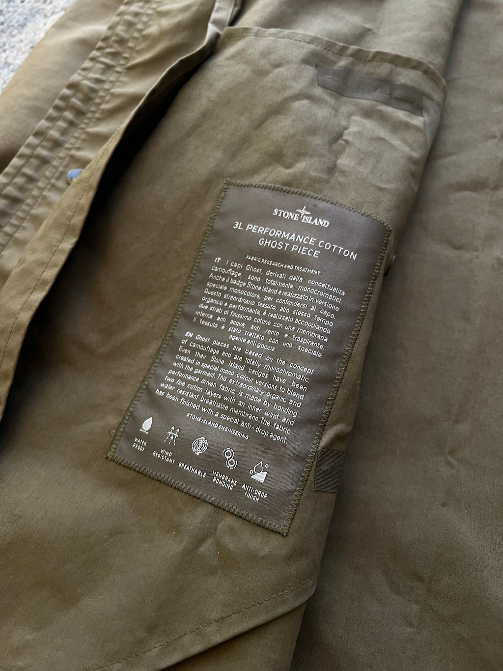 Stone Island 3L Performance Cotton Ghost Jacke