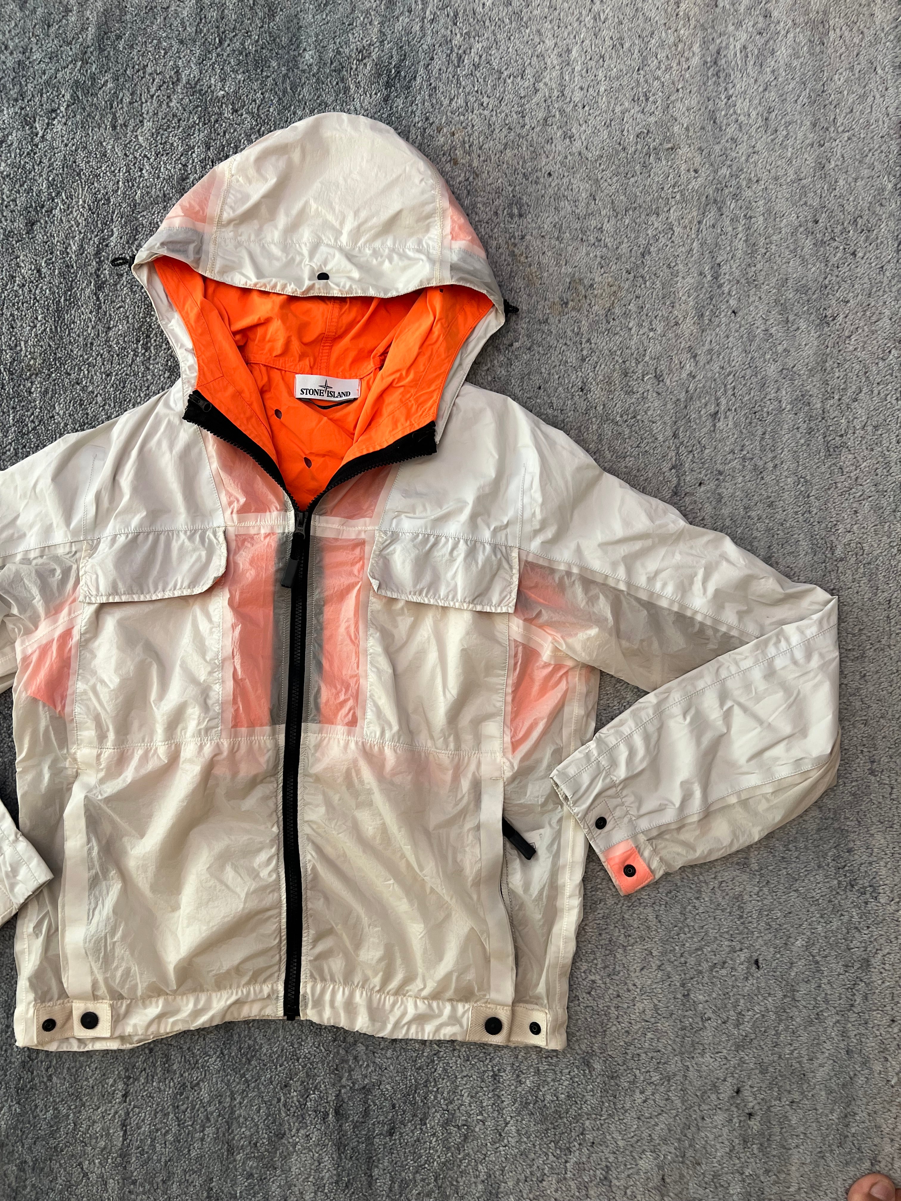 Stone Island Marina Reflective Spellout Mesh Dual Layer Jacket