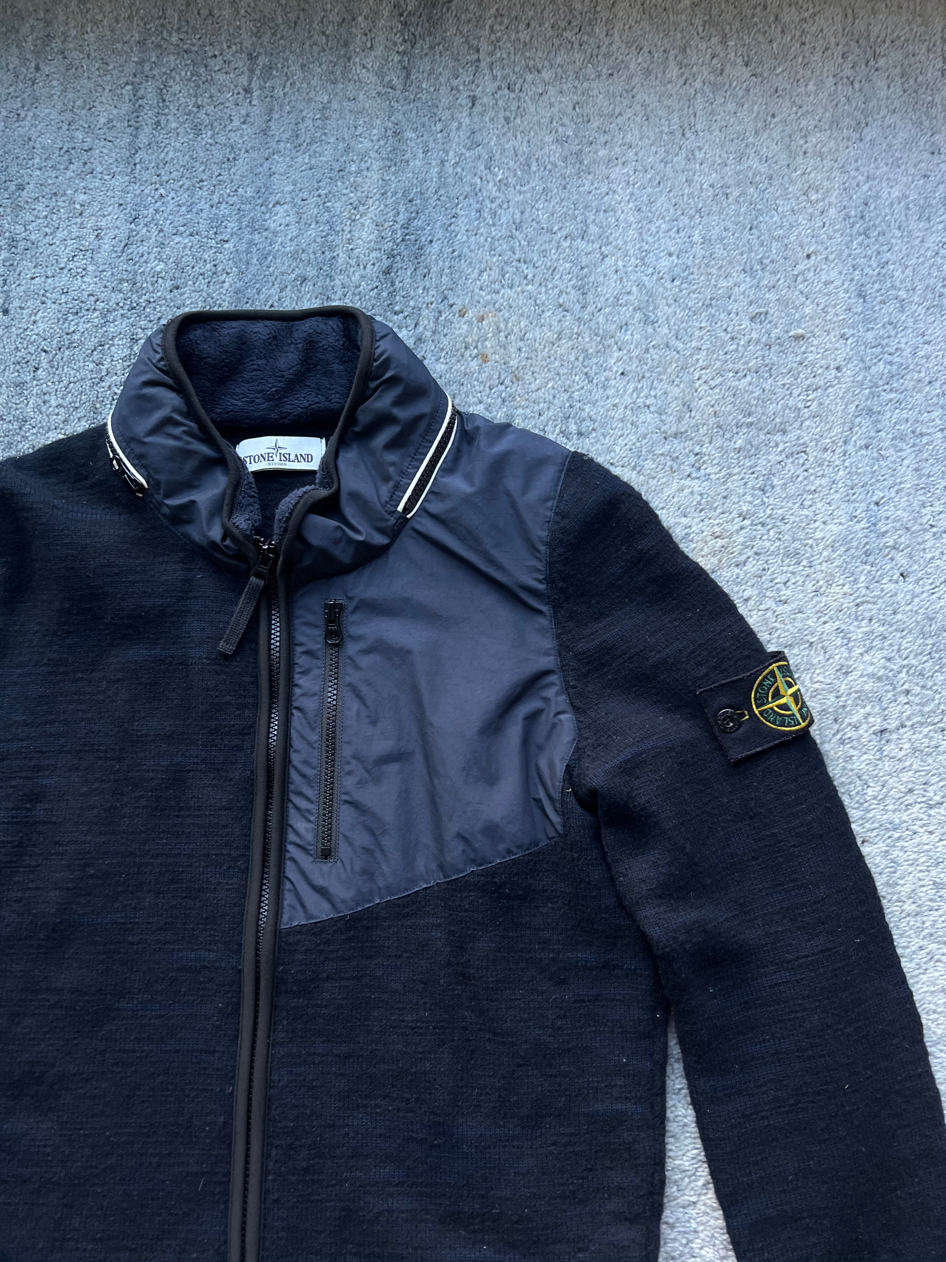 Stone Island pattern full zip wool knit 2012