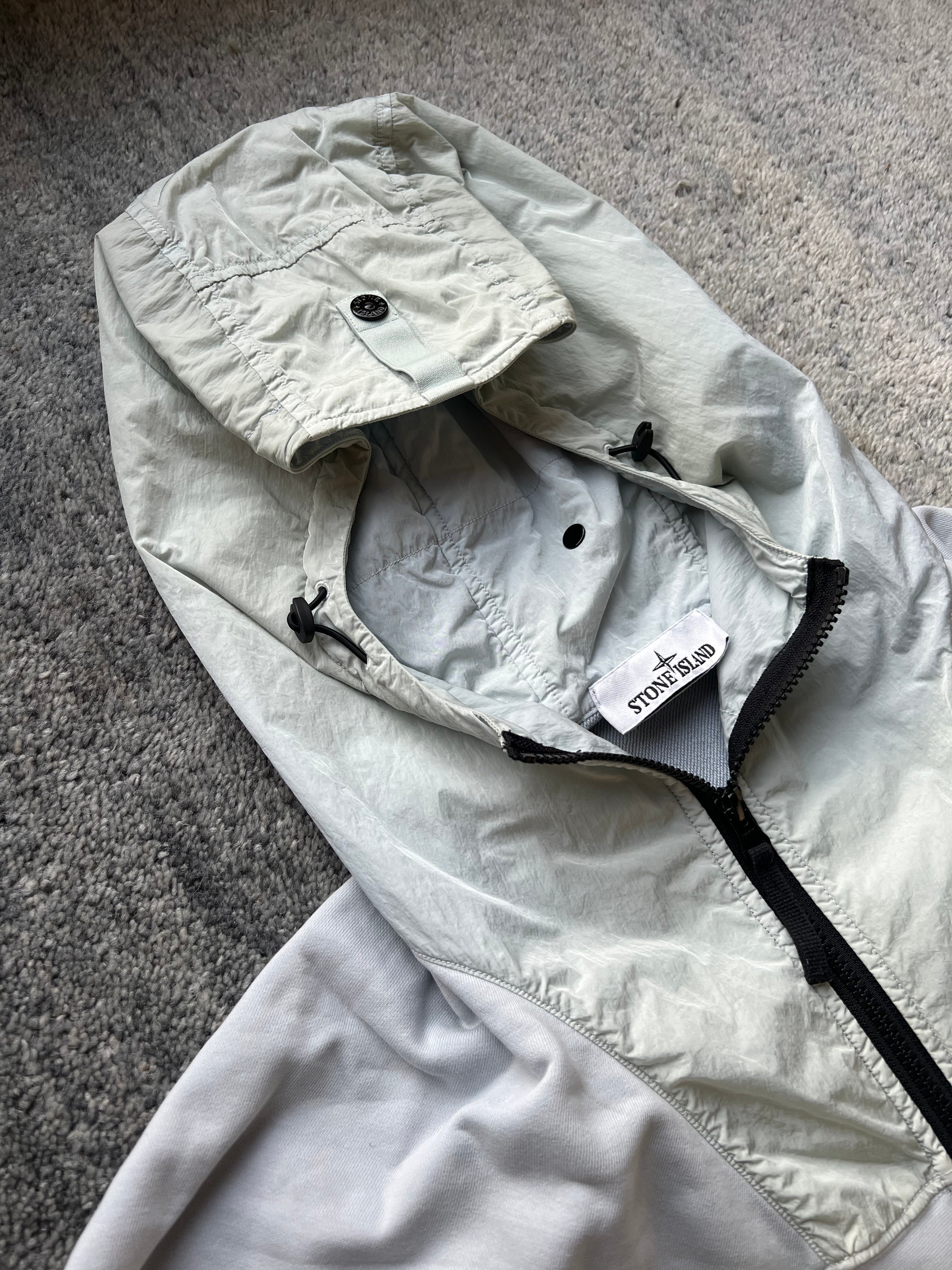 Stone Island Panelled Zip Up Hoodie