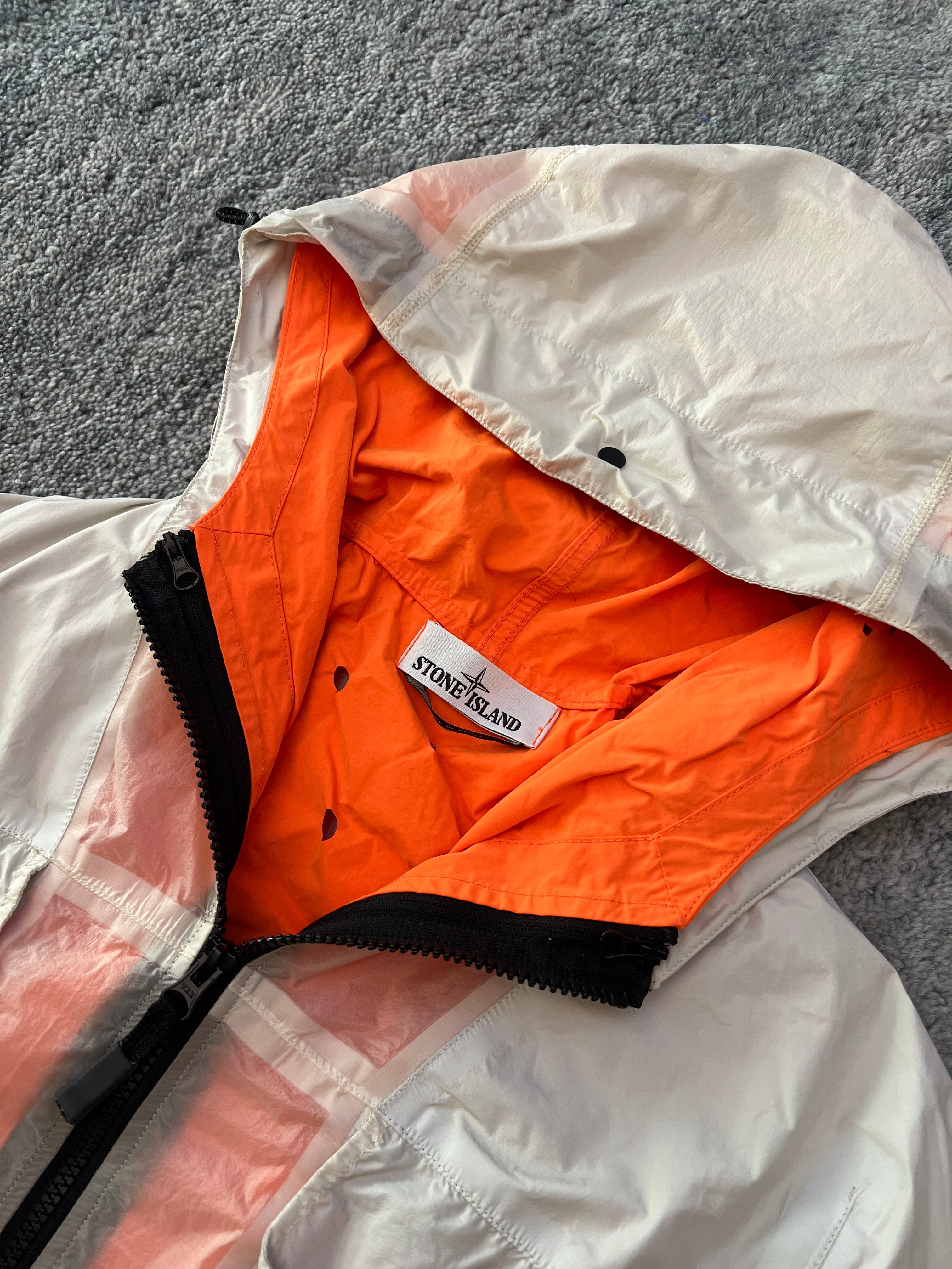 Stone Island Marina Reflective Spellout Mesh Dual Layer Jacket